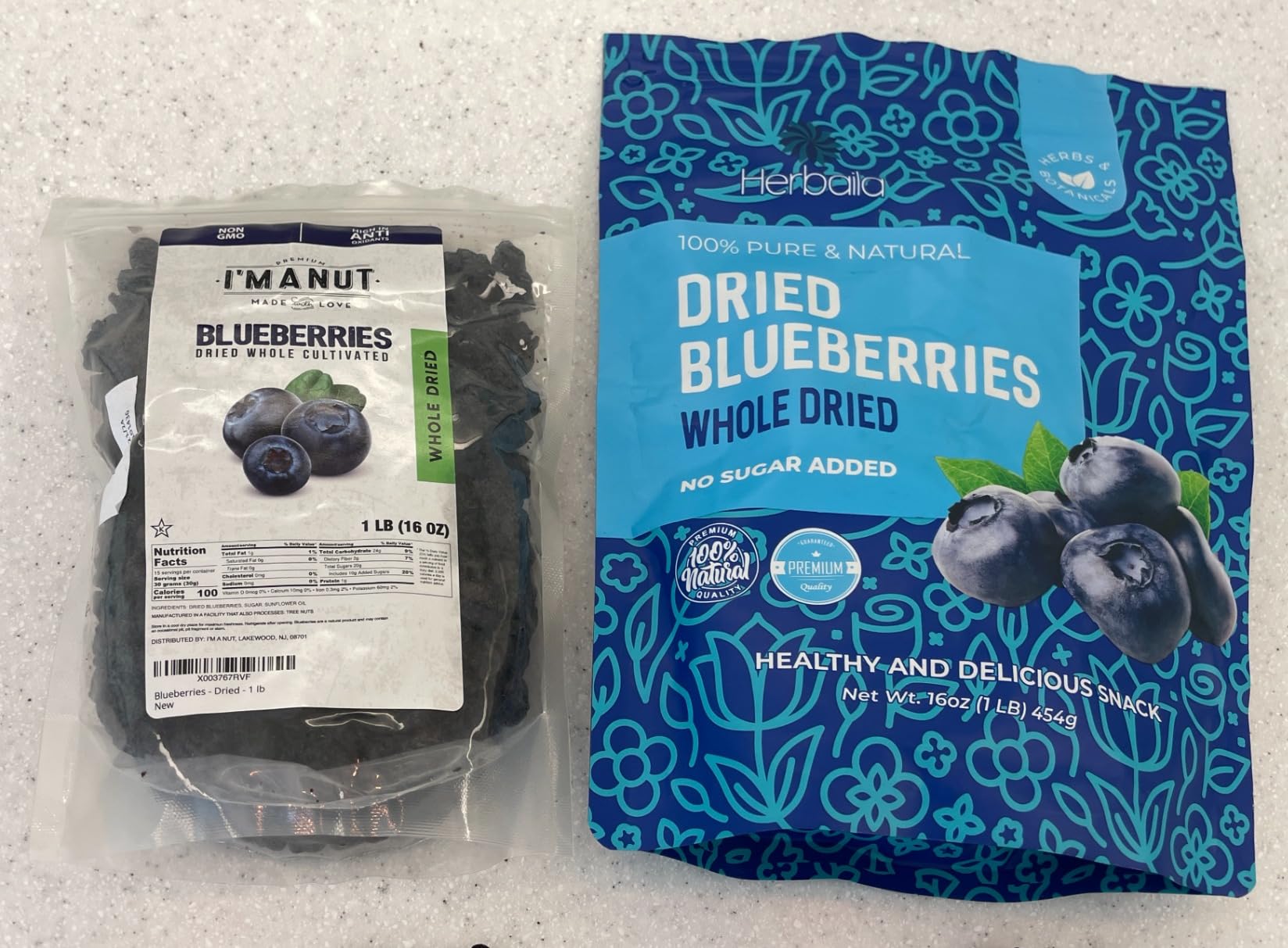 Dried Blueberries 1 lb (16 oz) - Gluten-Free & Peanut-Free, Slightly Sweetened customer photo 2