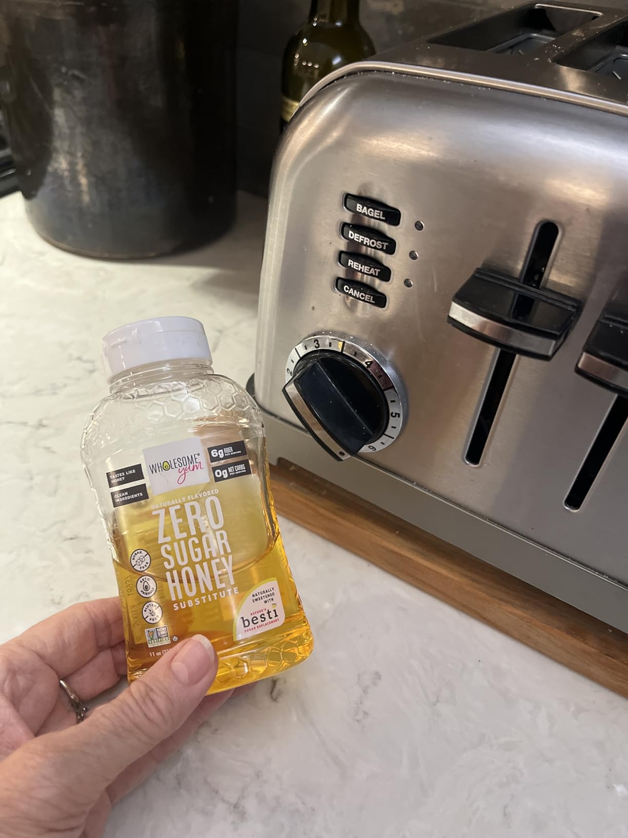Wholesome Yum Zero Sugar Honey Substitute (Keto) - Natural Sugar Free Honey Alternative With Monk Fruit & Allulose - Zero Net Carbs, Non GMO, Gluten Free, No Aftertaste (11 oz) customer photo 1