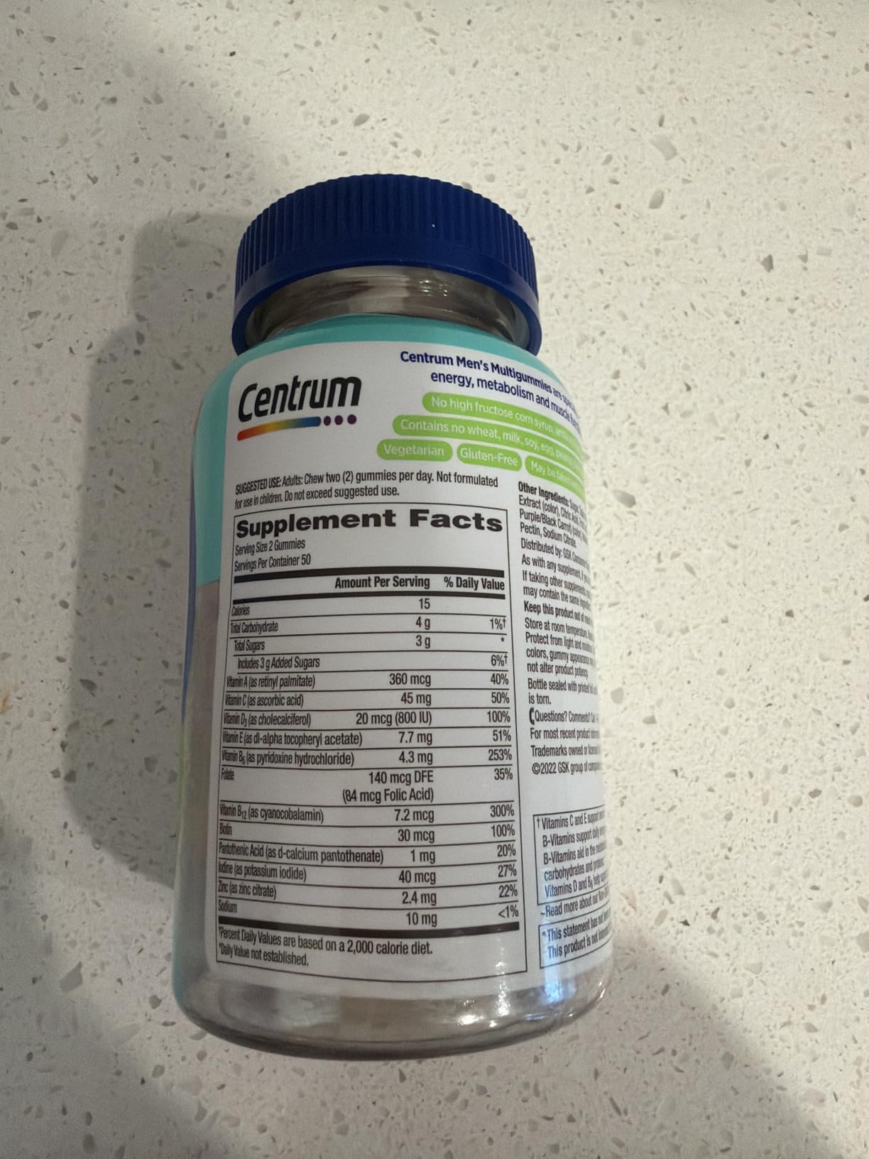 Centrum Men's Multivitamin Gummies, Immune, Energy, Healthy Appearance Support, 100 Count, 50 Day Supply customer photo 2