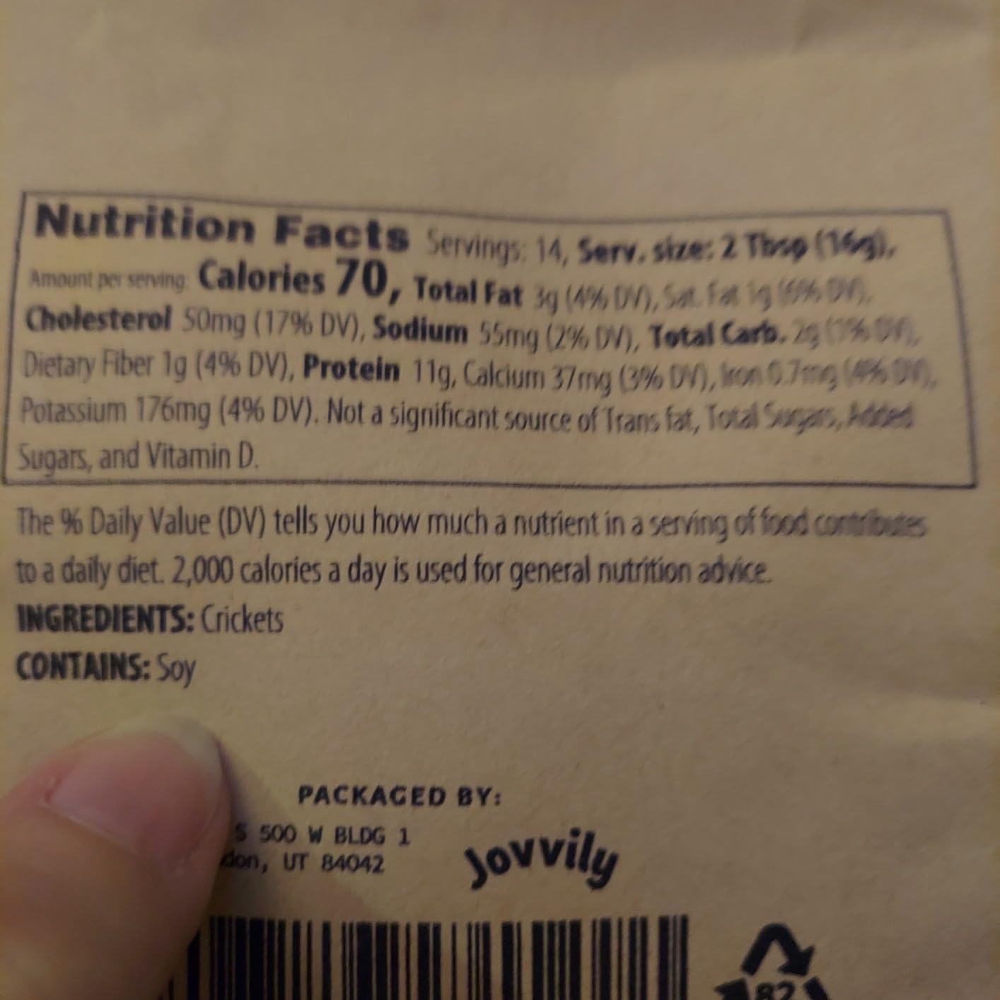 Jovvily Cricket Protein Powder - 8 oz - No Added Flavor - Mild Taste customer photo 2