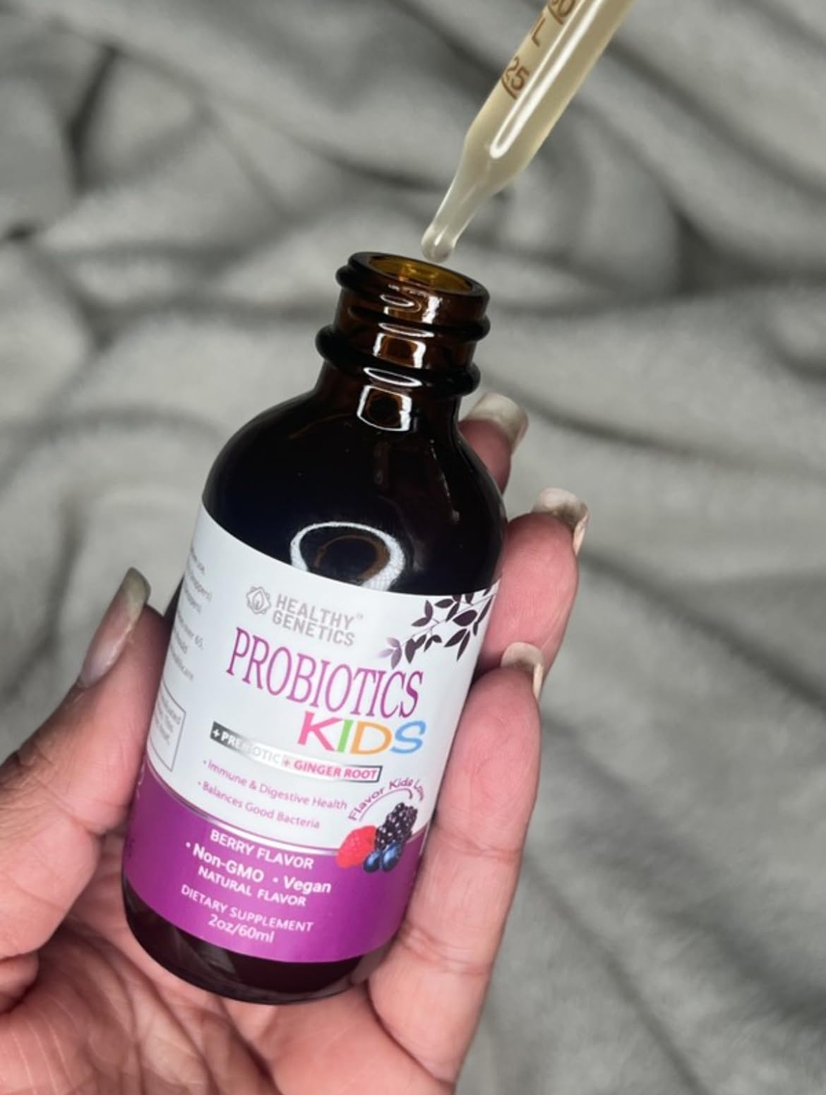 Liquid Probiotics for Kids & Toddlers | + Prebiotic + Ginger Root | Acidophilus Probiotic | Dairy Free | Vegan | Non-GMO | Gluten Free | 30-60 Servings customer photo 2