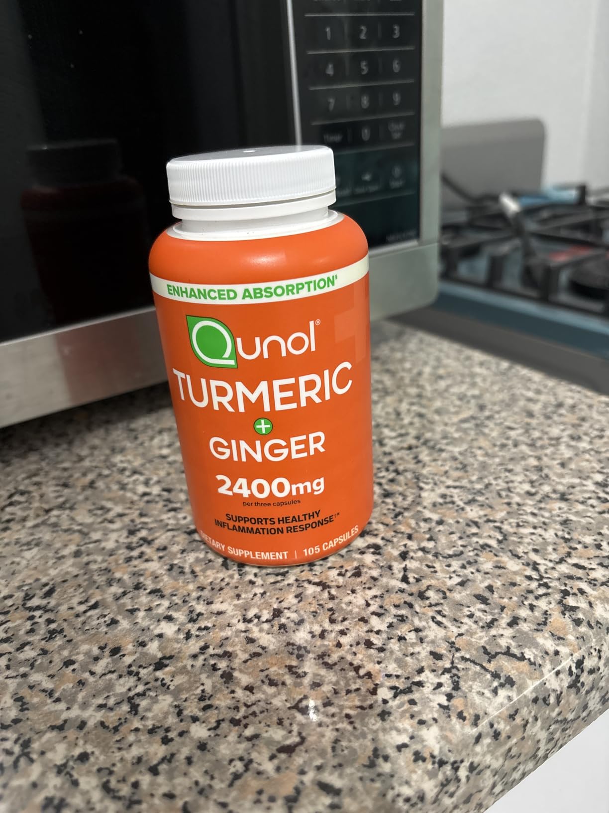 Qunol Turmeric Curcumin with Black Pepper & Ginger, 2400mg Turmeric Extract with 95% Curcuminoids, Extra Strength Supplement, Enhanced Absorption, Joint Support Supplement, 105 Count customer photo 1