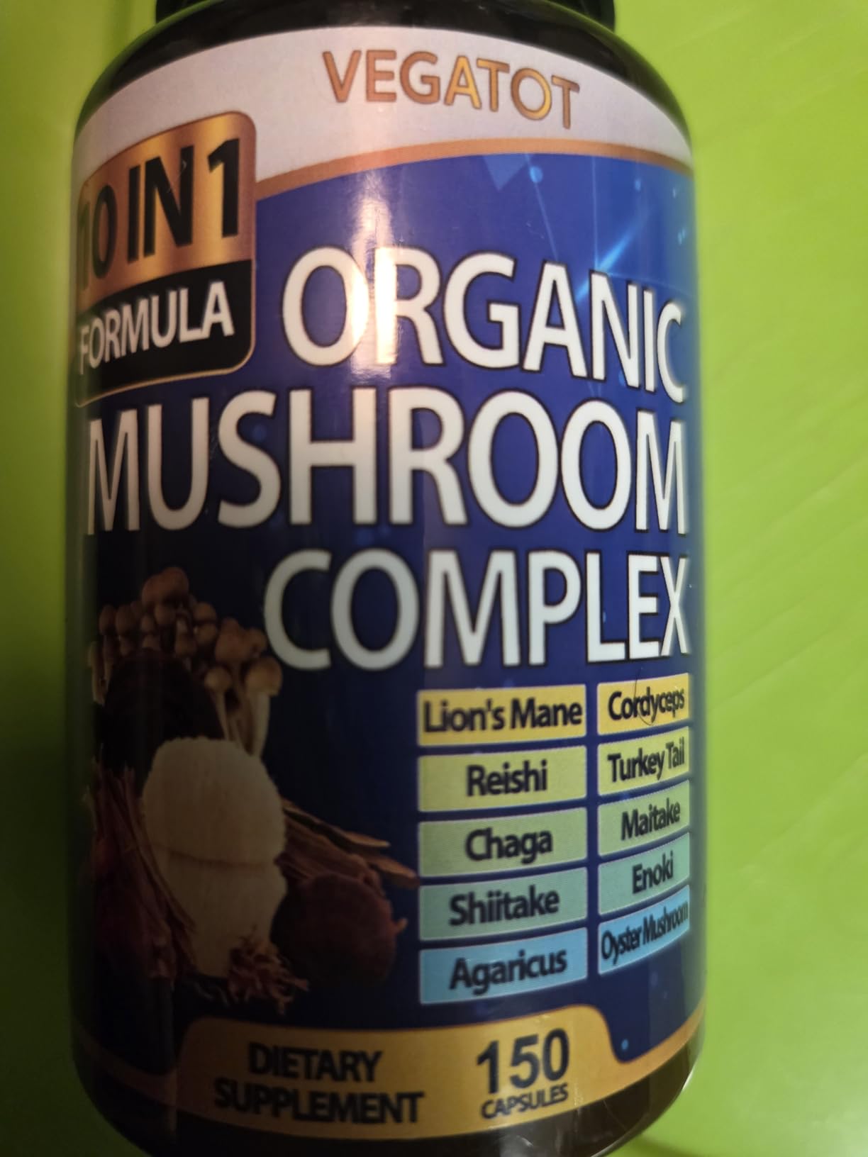 10 in 1 High Strength Mushroom Supplement - Lions Mane, Cordyceps, Reishi - Brain Supplements for Memory and Focus - 5-Month Supply customer photo 1
