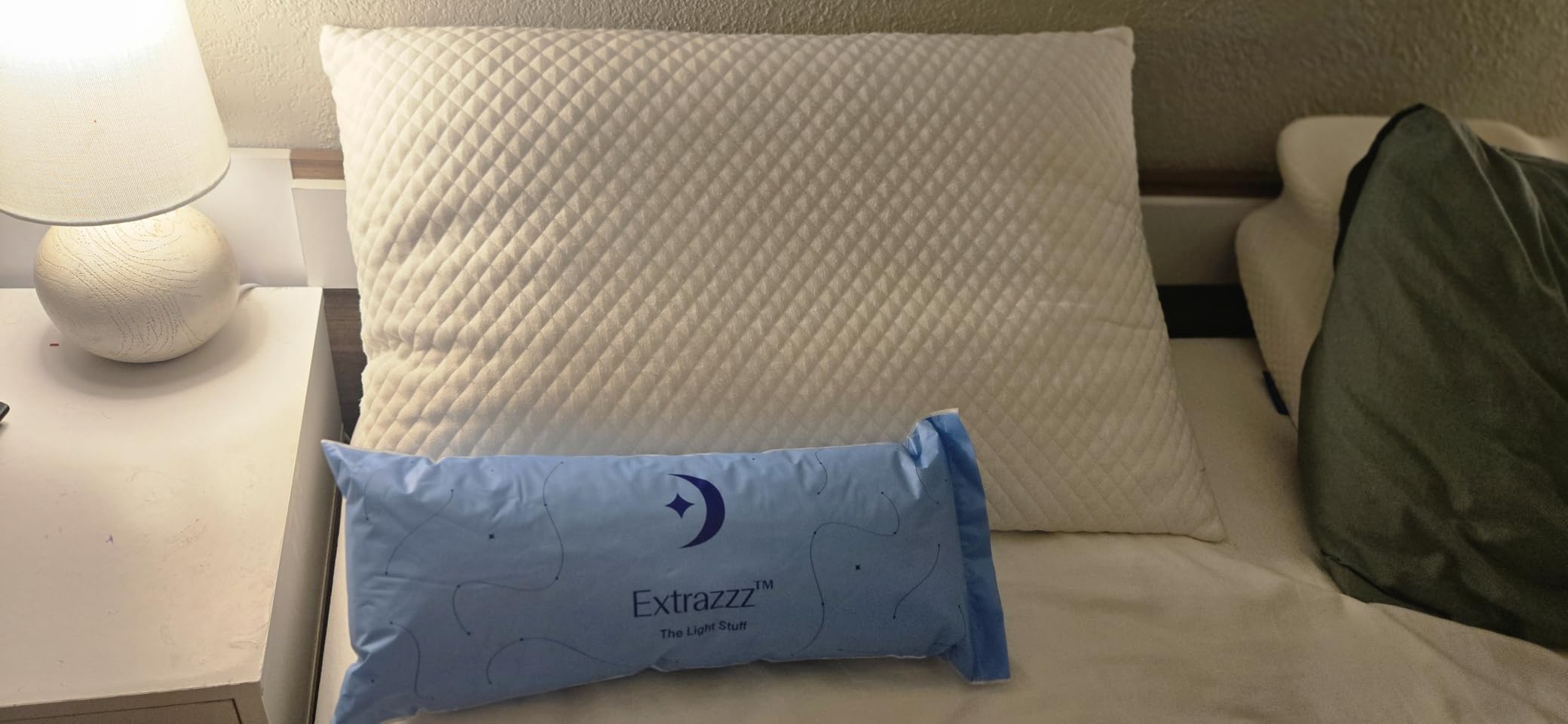 DreamyBlue Signature Pillow w/Adjustable Loft - Shredded Memory Foam Fill - Neutral Alignment for Side, Back, and Stomach Sleepers - Washable Bamboo Rayon Cover - CertiPUR-US Certified Foam (Queen) customer photo 2