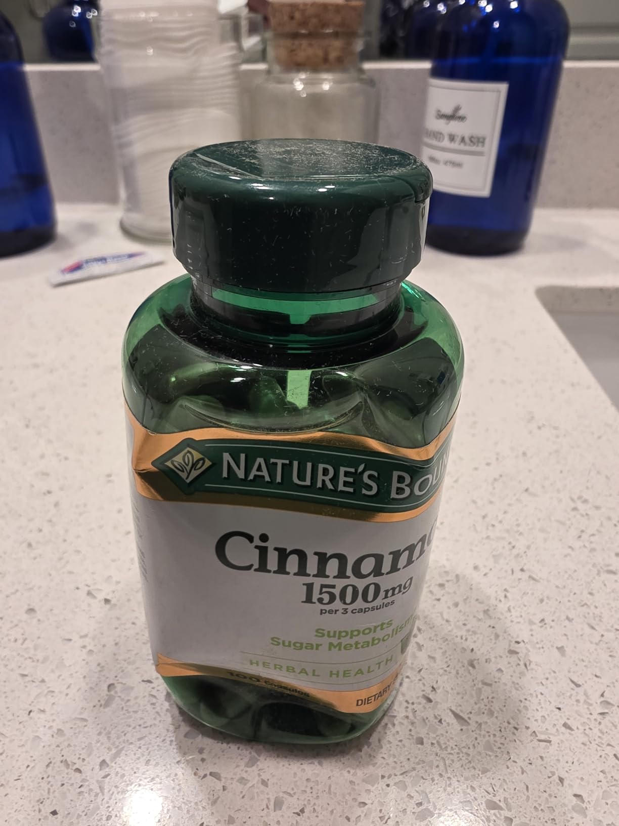 Nature's Bounty Cinnamon Capsules, Herbal Supplement, Supports Sugar Metabolism, 1500mg, 100 Capsules customer photo 2