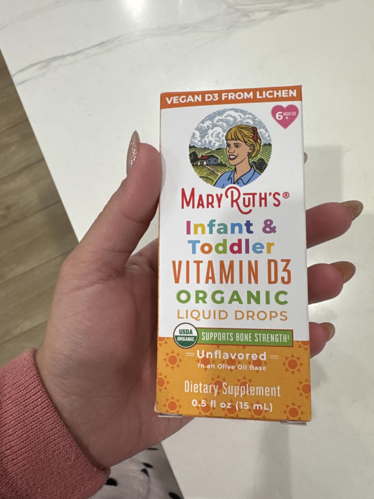 MARYRUTH'S USDA Organic Vitamin D Drops | Vitamin D3 Liquid | Sugar Free | Liquid Vitamin D Drops Immune Support for Infants & Toddlers | VIT D3 | Gluten Free | Non-GMO | 90-150 Servings customer photo 1