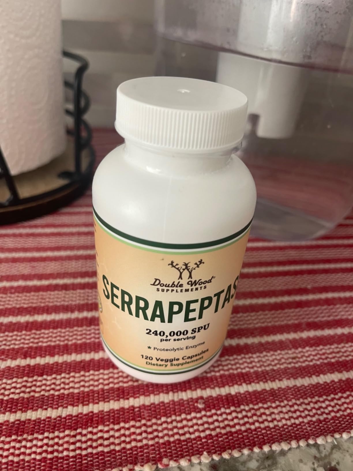 Serrapeptase 240,000 SPU Max Potency (120 Veggie Capsules) Proteolytic Enzyme for Sinus, Respiratory and Joint Health (Non-GMO, Gluten Free, Vegetarian Safe) by Double Wood customer photo 1