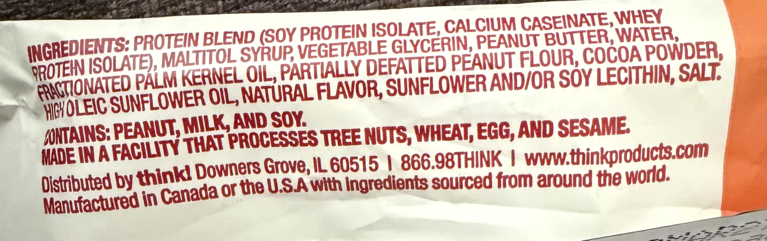 think! Protein Bars, High Protein Snacks, Gluten Free, Kosher Friendly, Creamy Peanut Butter, Nutrition Bars, 2.1 Oz per Bar, 12 Count (Packaging May Vary) customer photo 2