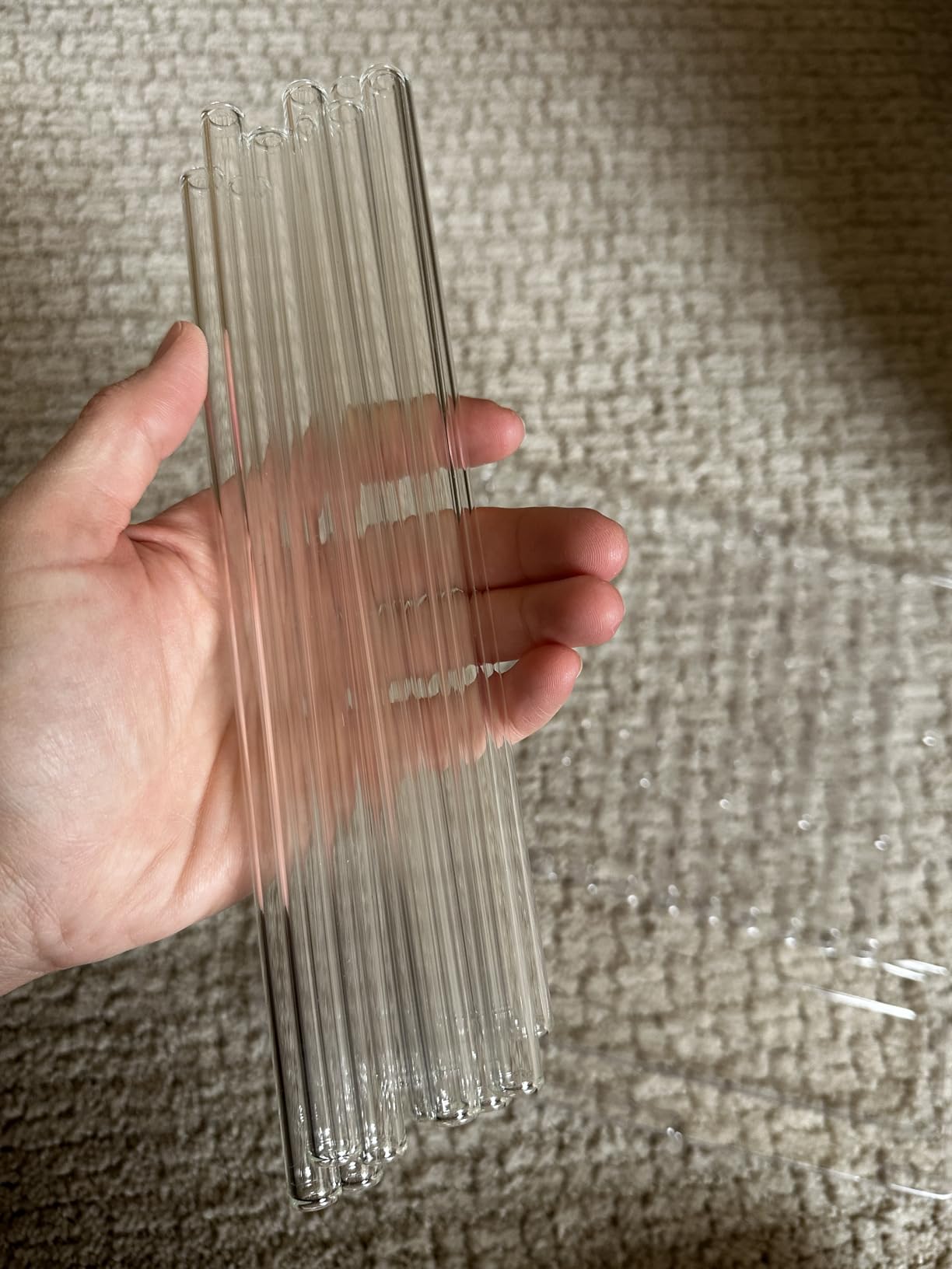 Antner 12 Pack Reusable Glass Straw, 8.5