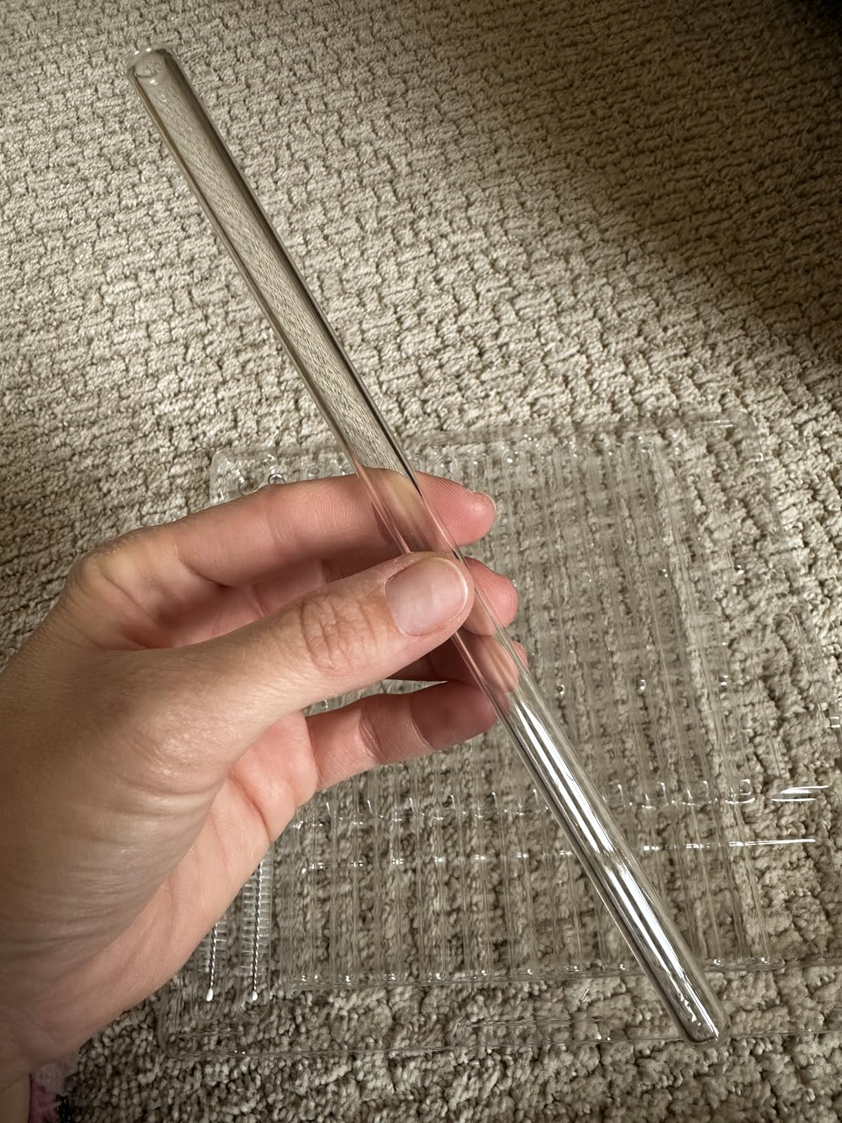 Antner 12 Pack Reusable Glass Straw, 8.5