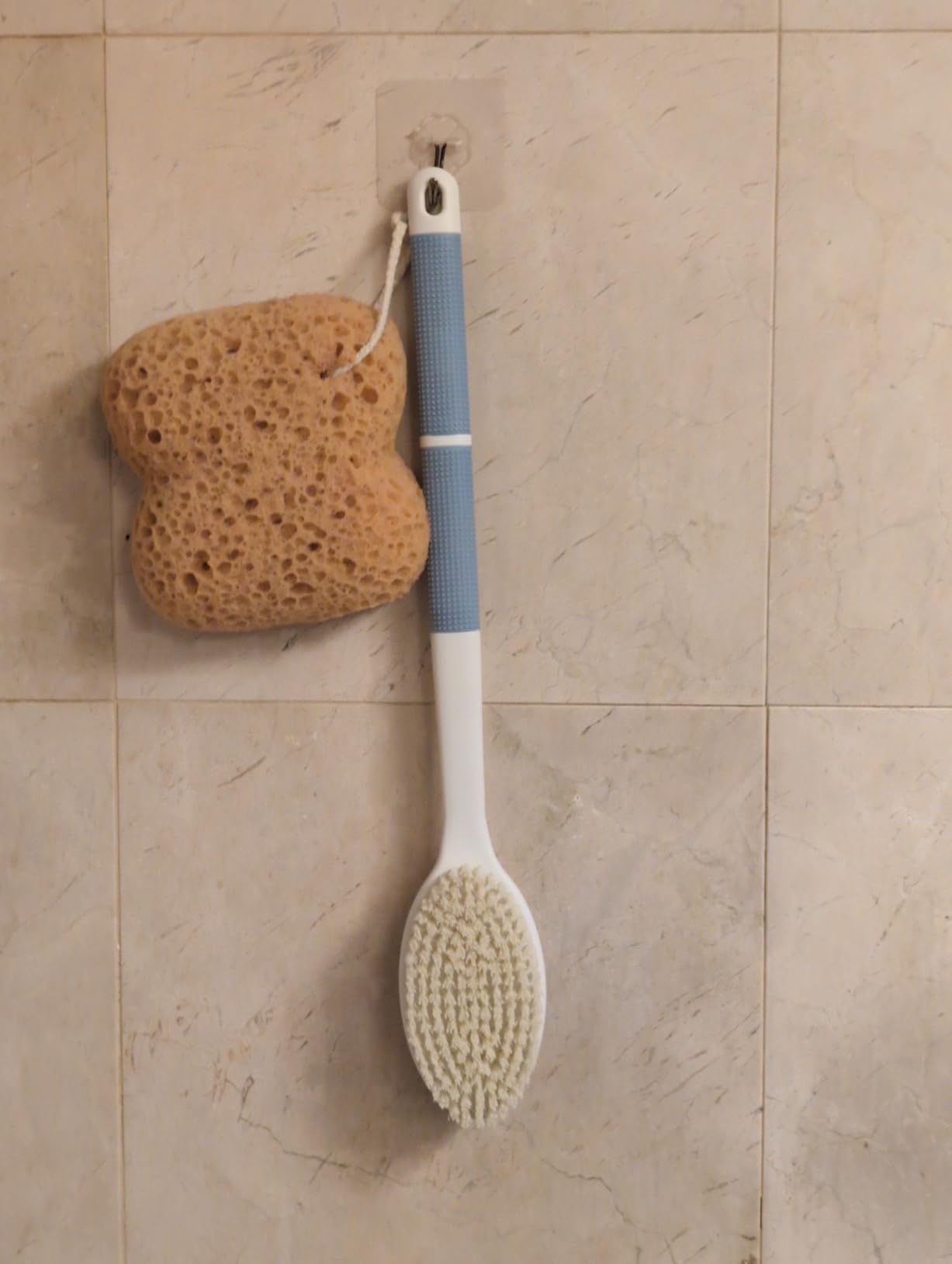 Backski Back Scrubber Anti Slip for Shower, Shower Brush Long Handle with Stiff and Soft Bristles, Body Exfoliator for Bath or Dry Brush(Blue) customer photo 2