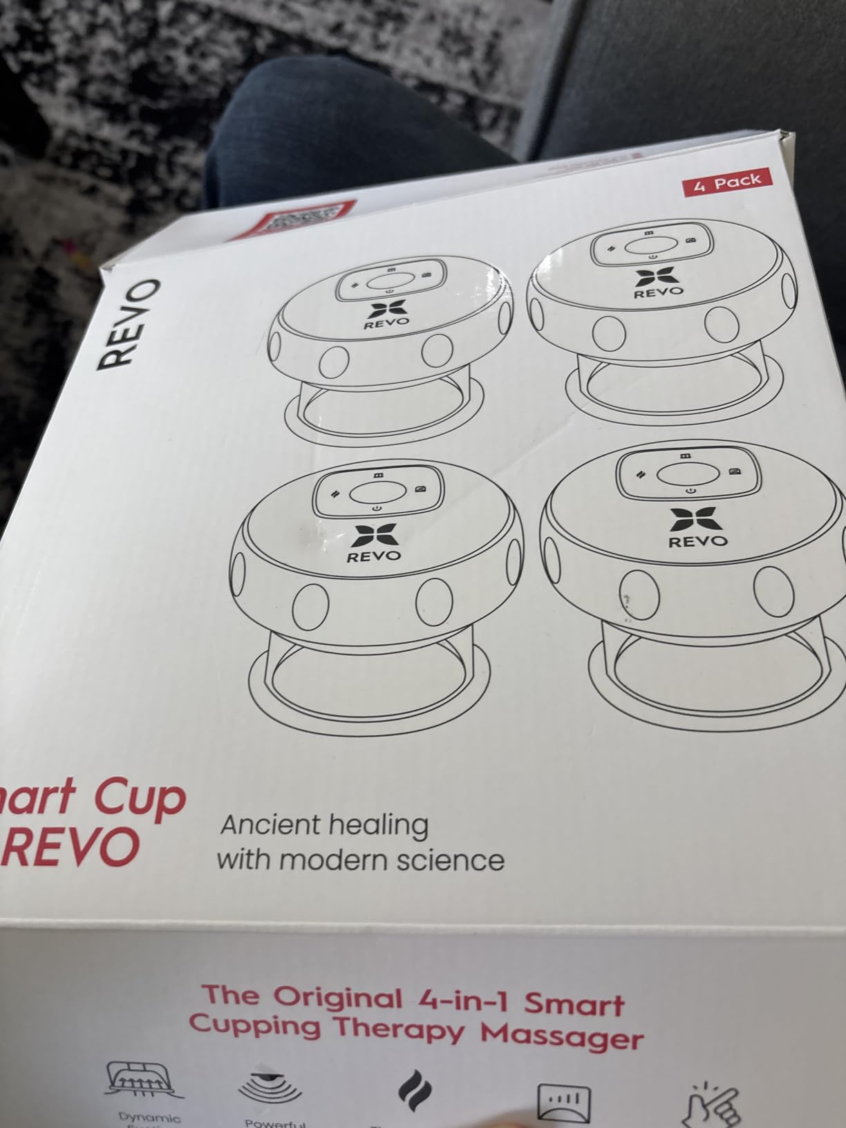 REVO The Original 4-in-1 Smart Cupping Massager with LED Light, Heat, Dynamic Suction & Vibration Massage, Portable Cordless Rechargeable Cupping Device - 1 Pack customer photo 2