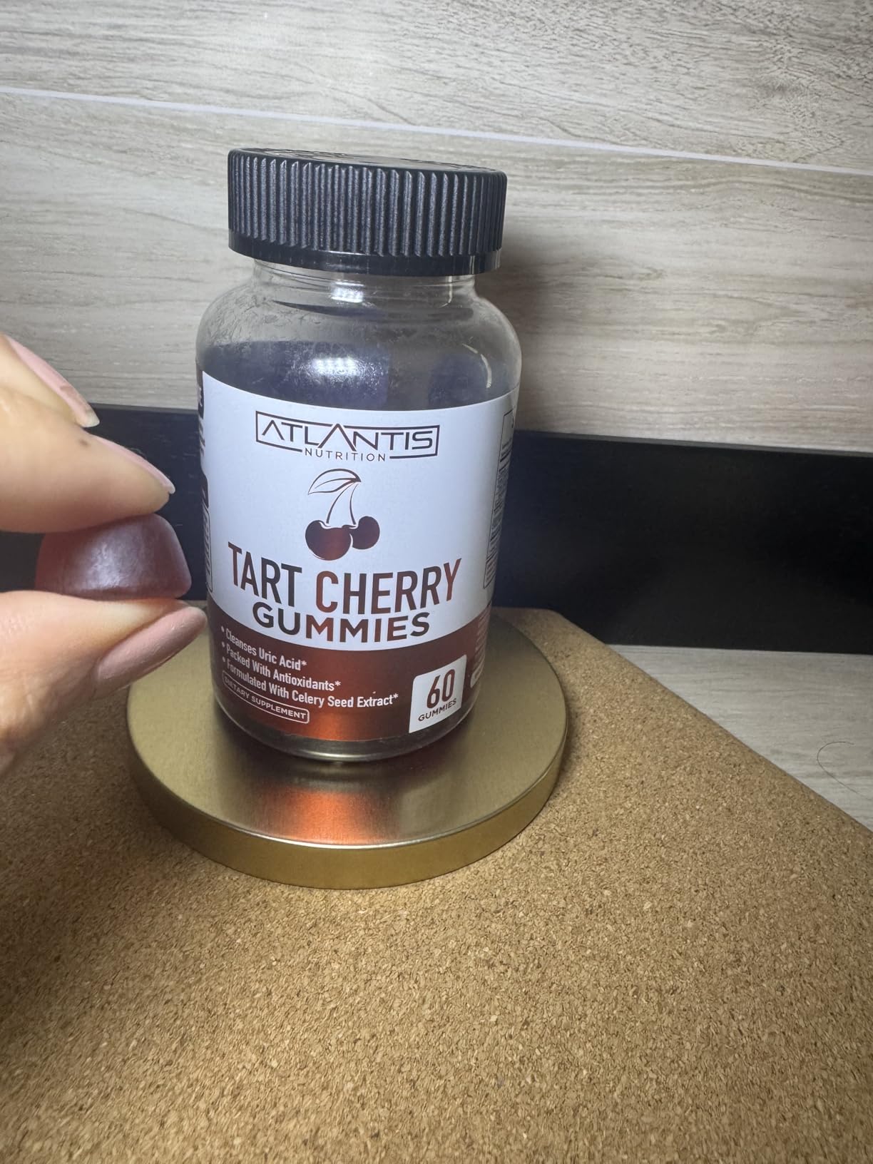 Atlantis Nutrition Tart Cherry Gummies with Celery Seed Extract - Advanced Uric Acid Cleanse for Immediate Relief | Joint Relief & Recovery | Powerful Antioxidant with Joint Support - 60 Gummies customer photo 2