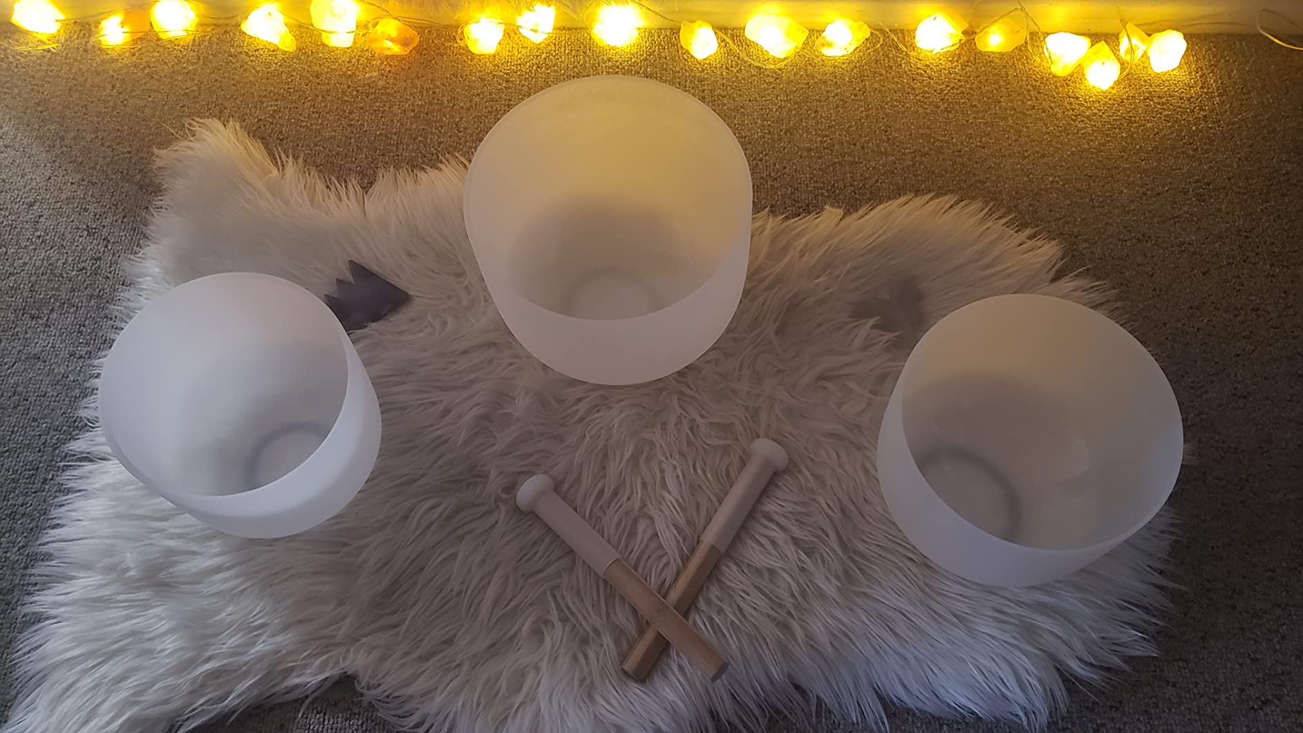 7inch 8inch 9inch Crystal singing bowls set sound bowl for healing Mindfulness, Meditation, Yoga, Spiritual and Body Healing Chakra Bowl (7C+8F+9G, 7inch+8inch+9inch with Travel bag) customer photo 2
