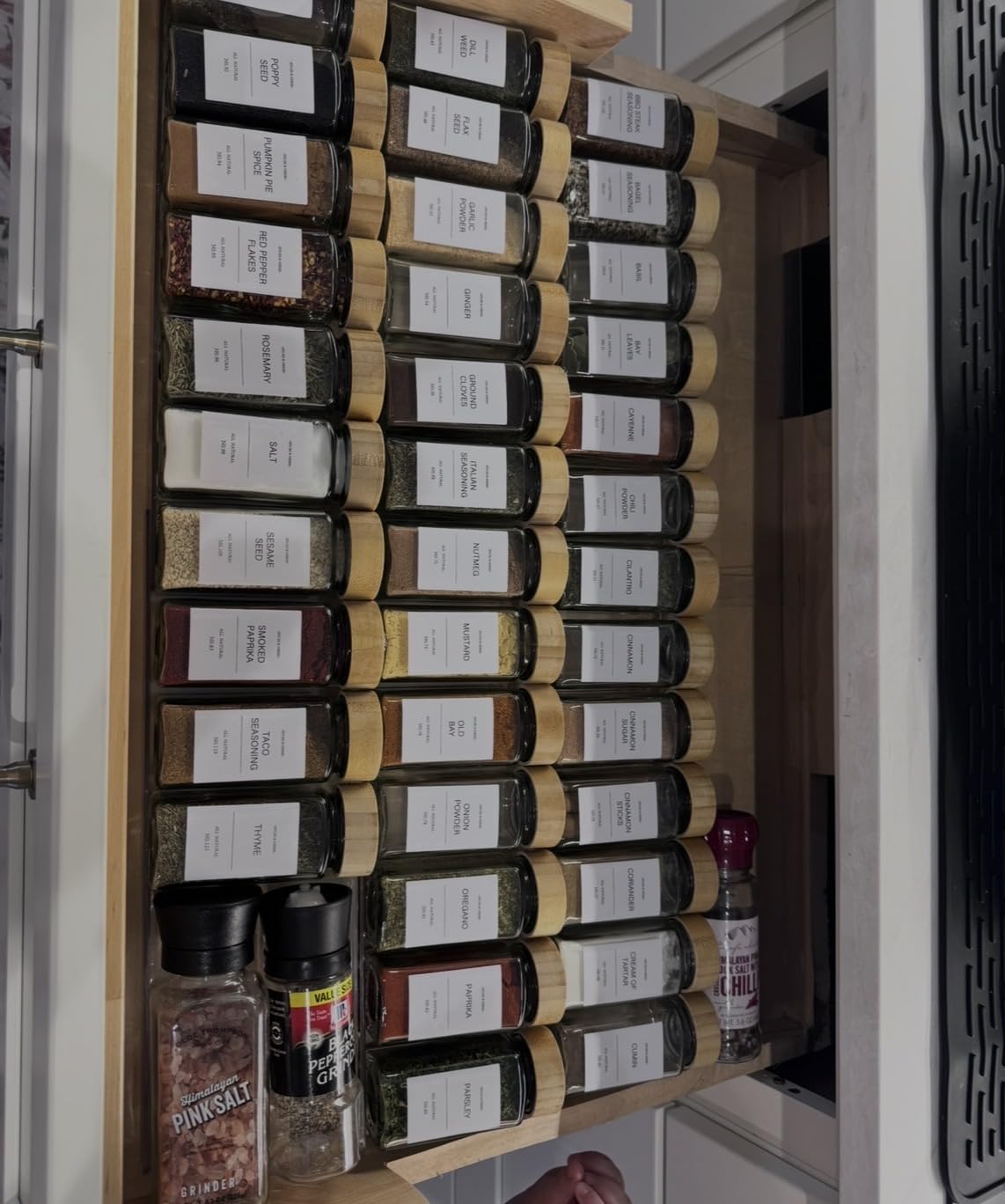 DIMBRAH Spice Jars with Label 24Pcs,Seasoning Containers,Glass Spice Jars with Bamboo Lids customer photo 1