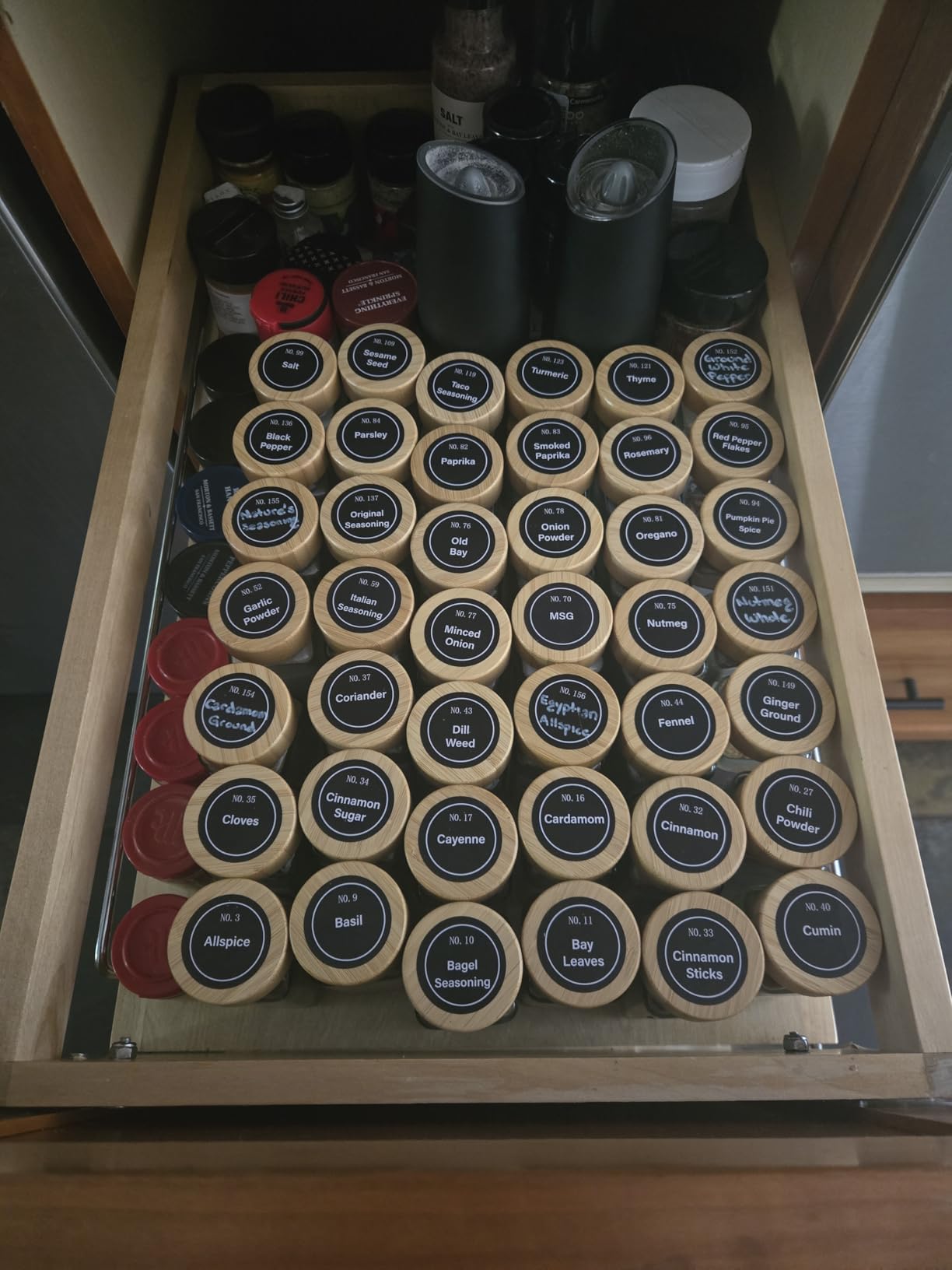 DIMBRAH Spice Jars with Label 24Pcs,Seasoning Containers,Glass Spice Jars with Bamboo Lids customer photo 2