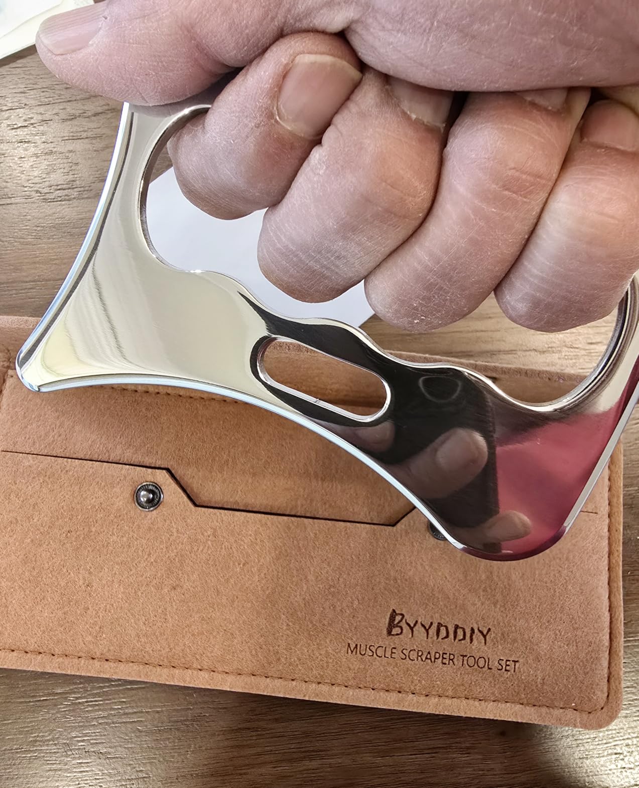 BYYDDIY 2 in 1 Stainless Steel Muscle Scraper Tools Set Gua Sha Massage Scraper Scraping Tool customer photo 1