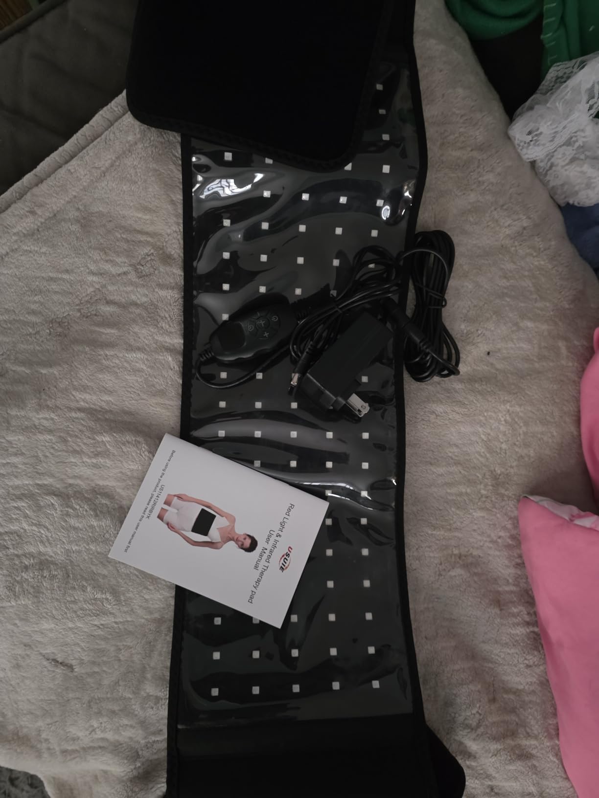 USUIE Red Light Therapy Belt, Infrared Light Therapy Wrap Red Light Therapy Device for Body with Timer for Back Shoulder Waist Muscle Pain Relief for Gift Women Men Gift customer photo 1