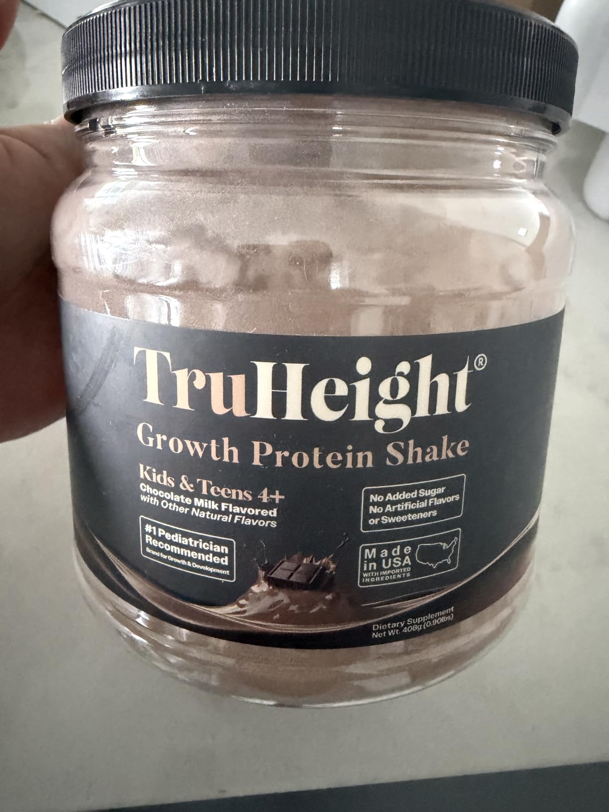 TruHeight Growth Protein Shake (Chocolate Milk Flavor, Whey) Tall Nutrition for Natural Growth & Development - Protein Powder for Kids & Teens customer photo 1