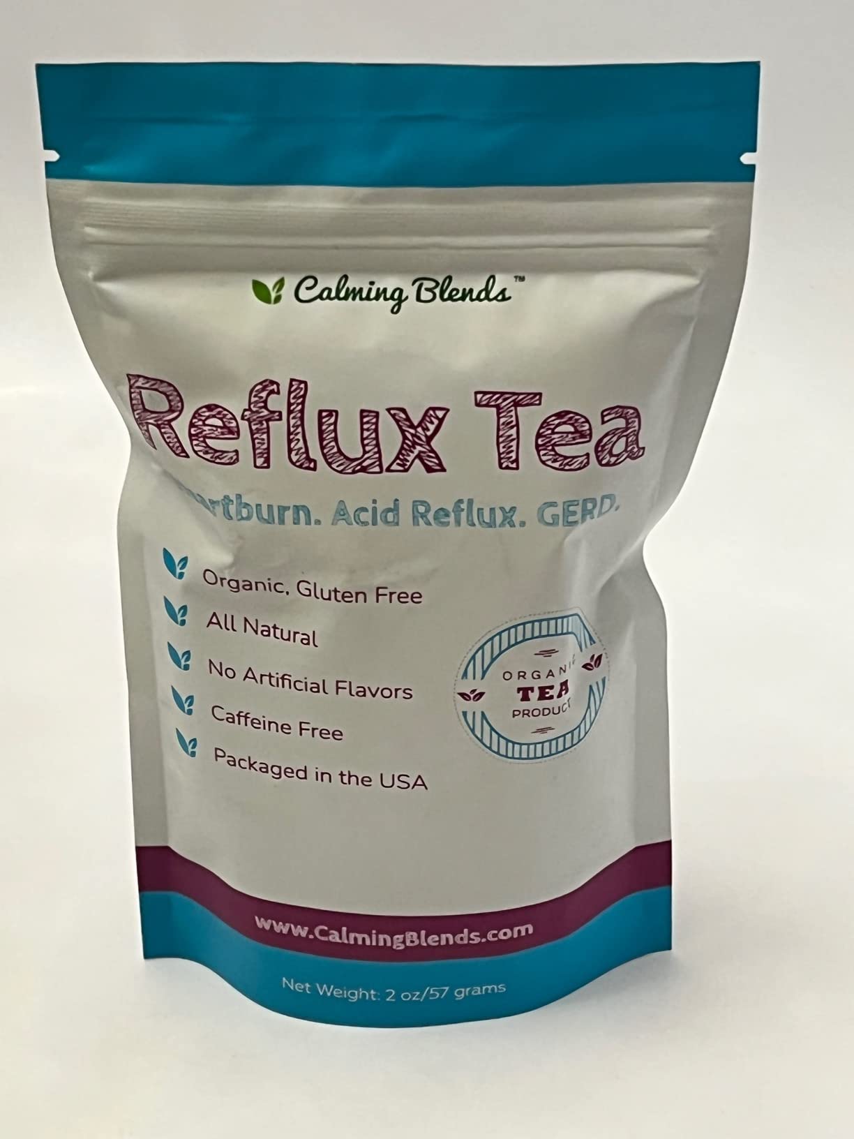 CALMING BLENDS Acid Reflux Loose Leaf Tea | Acid Reflux, Heartburn & Indigestion | Caffeine-Free | 36 Cups customer photo 1