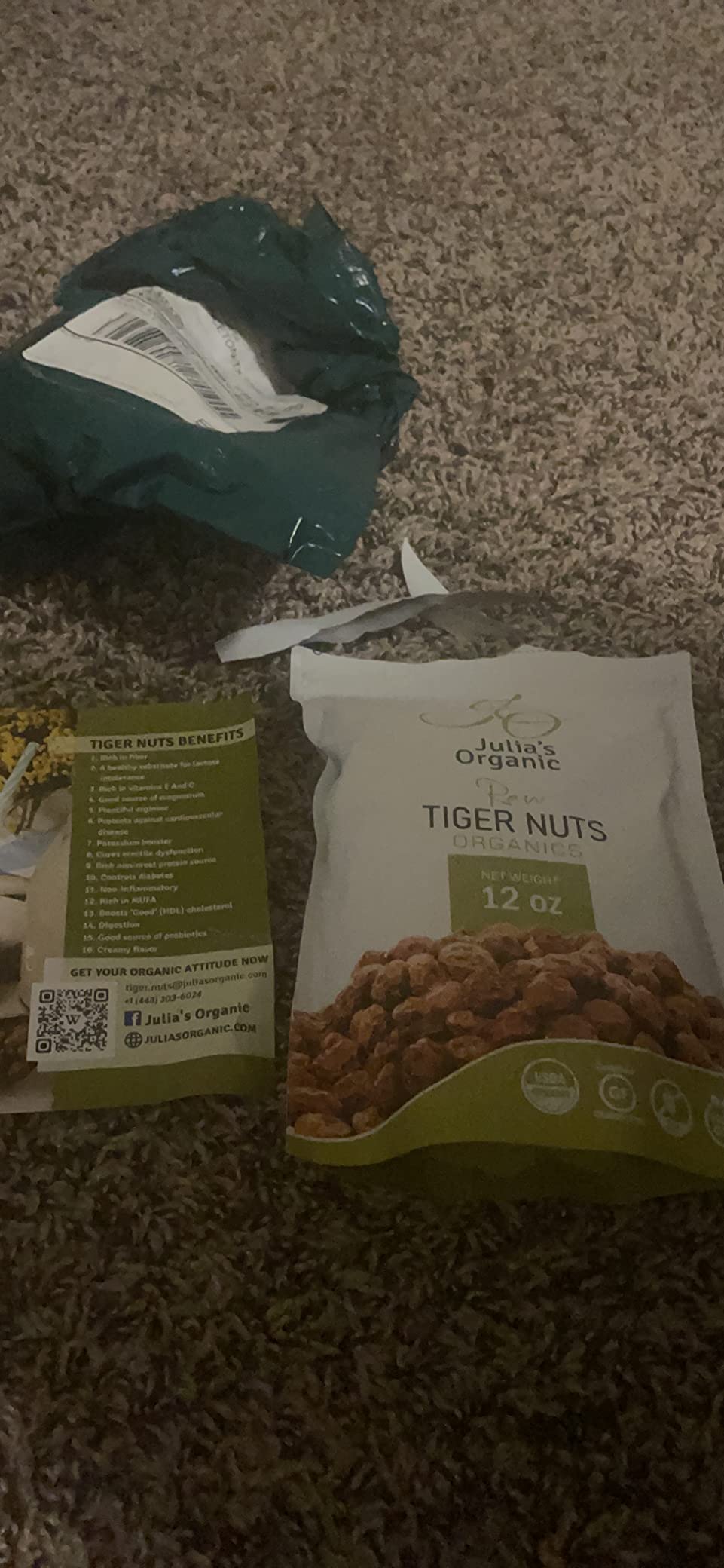 Julia's Organic Tiger Nuts Snacks, Raw Tigernuts, Low Calorie, Paleo Perfect, Gluten Free Snack, Non-GMO, Prebiotic Rich Fiber, Great Taste - 17oz customer photo 1