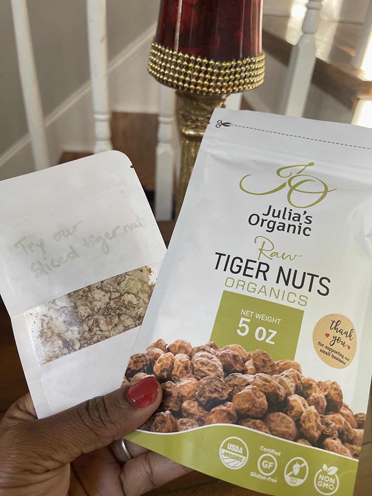 Julia's Organic Tiger Nuts Snacks, Raw Tigernuts, Low Calorie, Paleo Perfect, Gluten Free Snack, Non-GMO, Prebiotic Rich Fiber, Great Taste - 17oz customer photo 2