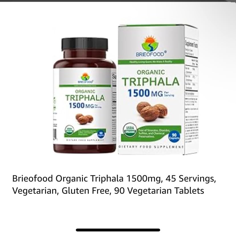Brieofood Organic Triphala 1500mg, 45 Servings, Vegetarian, Gluten Free, 90 Vegetarian Tablets customer photo 1