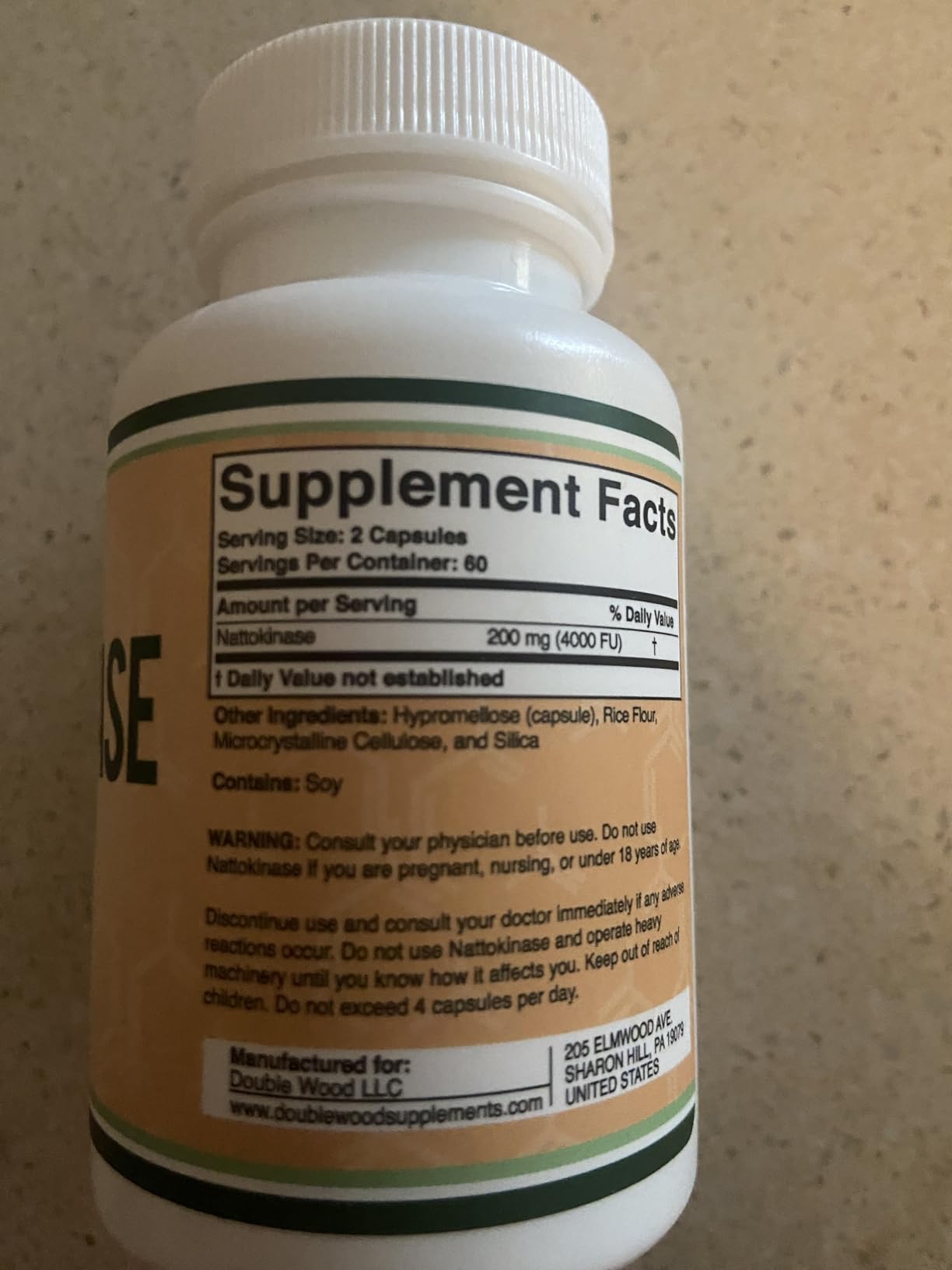 Nattokinase Supplement 4,000 FU Servings, 120 Capsules (Derived from Japanese Natto) Systemic Enzymes for Cardiovascular and Circulatory Support by Double Wood customer photo 2