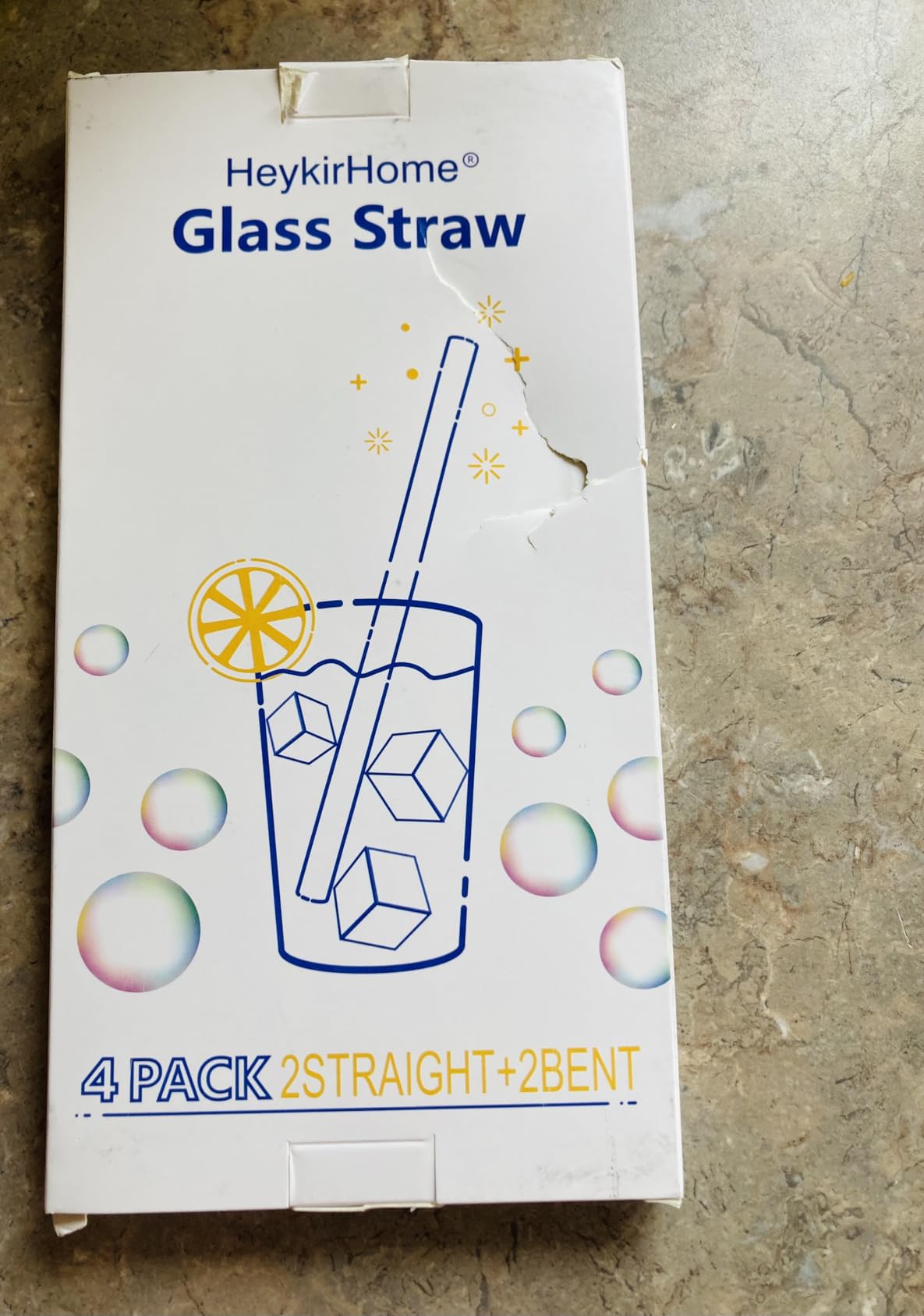 HeykirHome 4-Pack Reusable Glass Straw, Size 8.5''x10 MM, Including 2 Straight and 2 Bent with 2 Cleaning Brush - Perfect For Smoothies, Tea, Juice customer photo 2