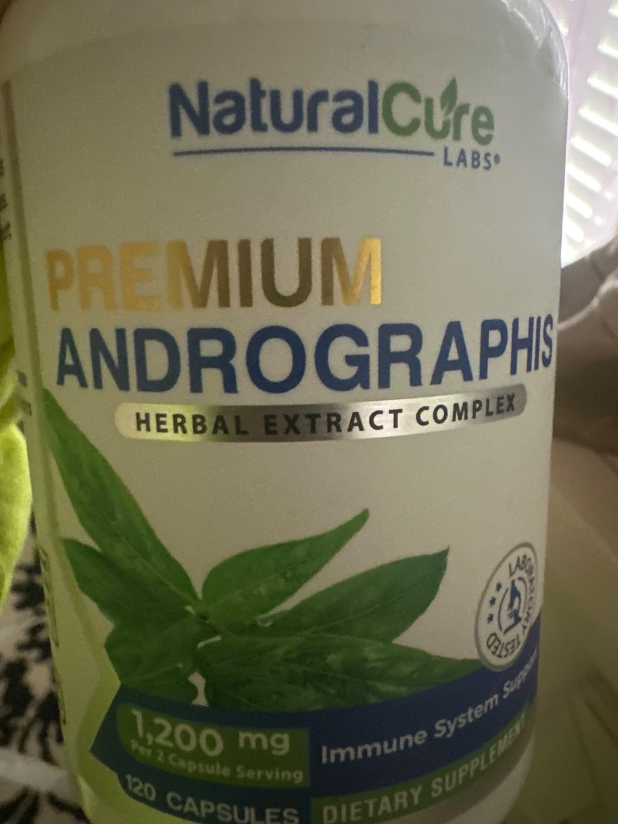 Natural Cure Labs Premium Andrographis Paniculata Extract 1,200mg - 100mg Standardized Andrographolides - Vegan Immune & Digestive Support Capsules - Non-GMO, Gluten-Free, Herbal Dietary Supplement customer photo 1