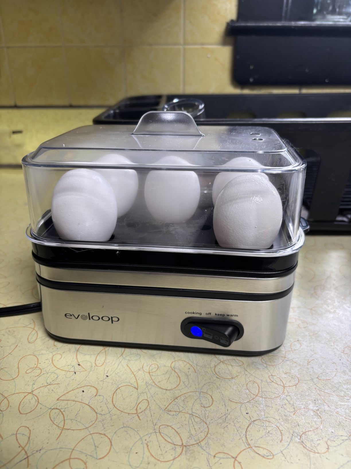 Evoloop Rapid Egg Cooker Electric 6 Eggs Capacity, Soft, Medium, Hard Boiled, Poacher, Omelet Maker Egg Poacher With Auto Shut-Off, BPA Free customer photo 2