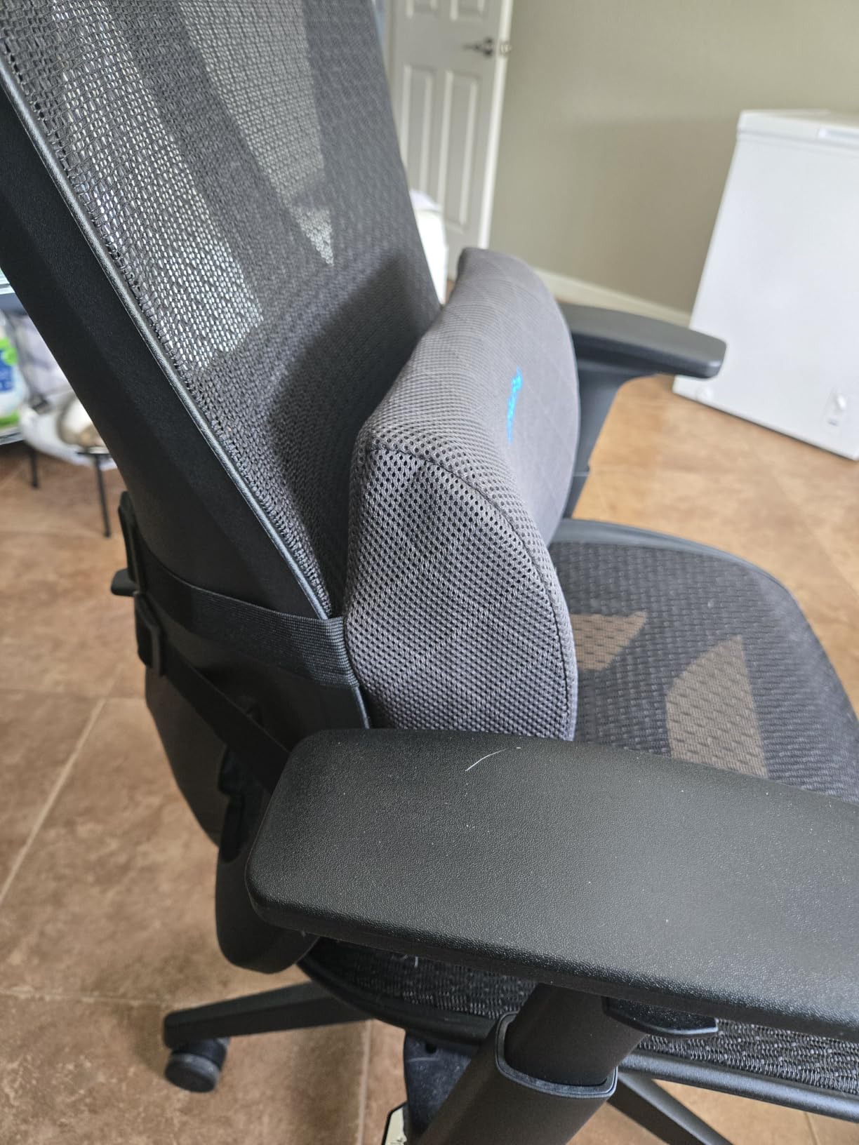 Lumbar Support Pillow for Office Chair Back Support Lumbar Pillow for Car, Gaming, Office Chair - Improve Sitting Posture & Back Pain Relief, Memory Foam, Adjustable Straps, Grey customer photo 2