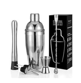 Cocktail Shaker Set, 6-Piece 18/8 Food-Grade Stainless Steel Mixology Bartender Kit - Premium Bar Tools with Muddler, Jigger, Spoon & Pourers - Rust-Proof, Leak-Proof & Dishwasher Safe Gift for Men customer photo 2
