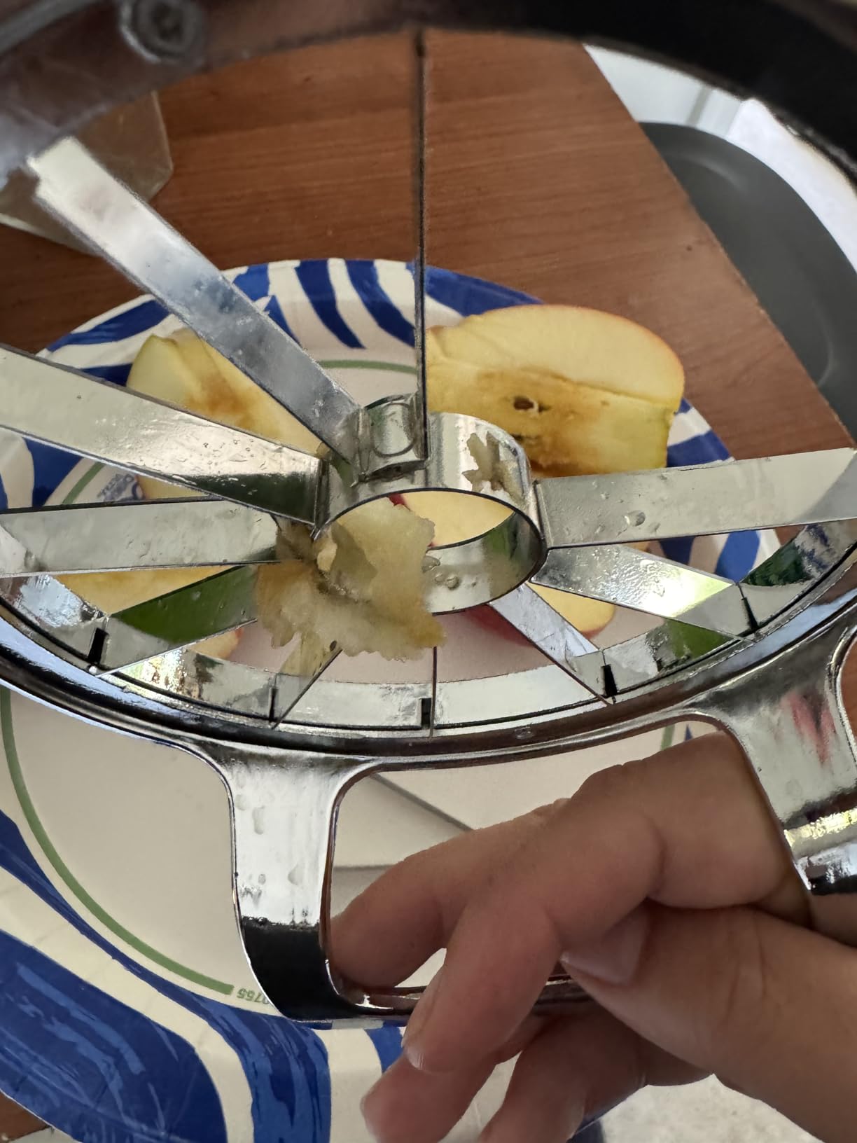 AUBENR 4.72 Inch Extra Large Apple Slicer with 12 Blades - Professional Heavy Duty 304 Stainless Steel Apple Corer Tool customer photo 2