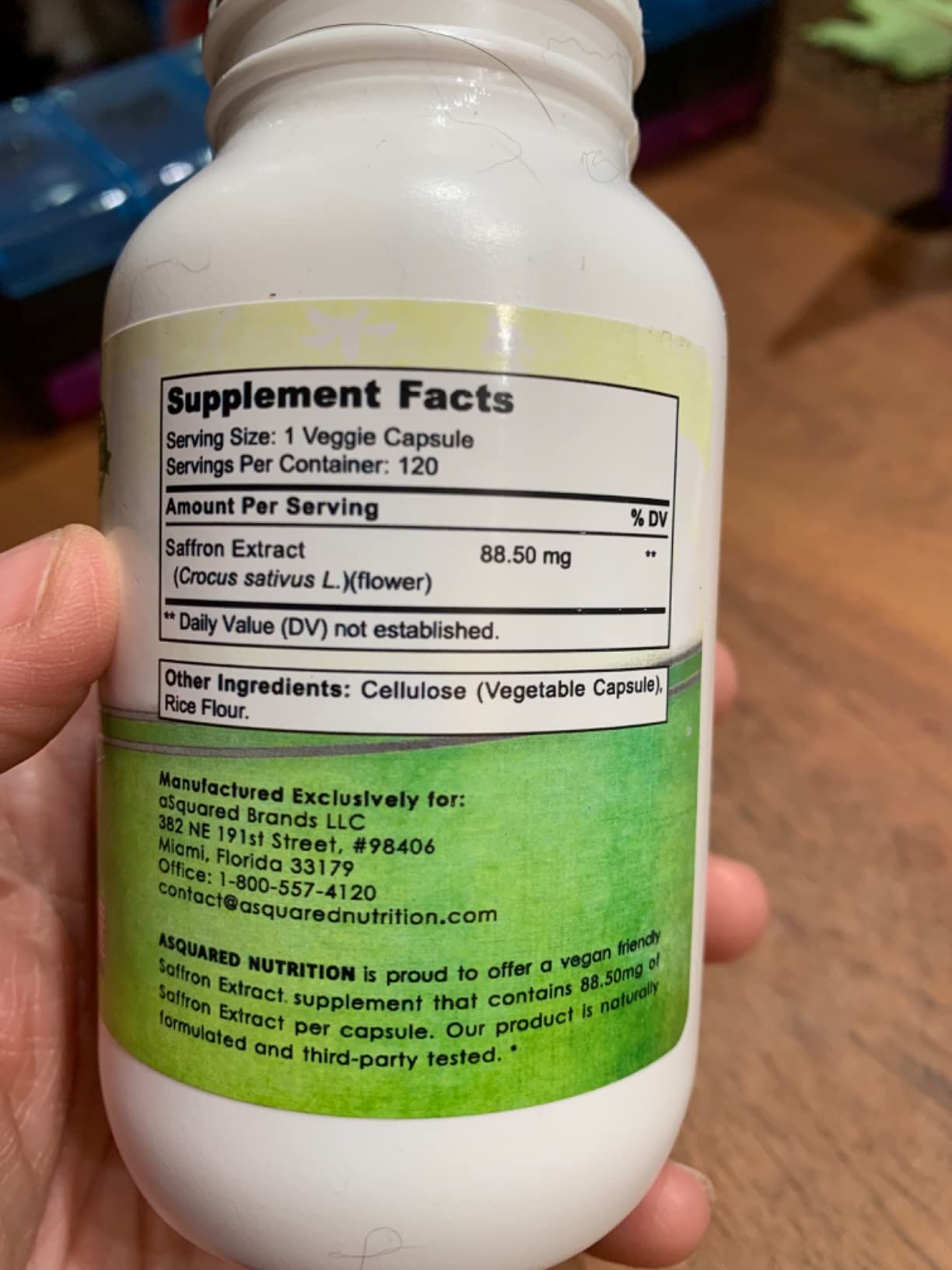 aSquared Nutrition Saffron Supplements - 120 Capsules - Saffron Extract Supplement Pills for Energy, Focus and Mood - Pure Saffron Alternative to Powder, Tea, Threads & Gummies customer photo 1