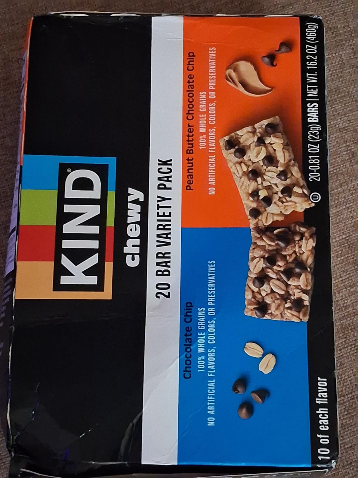 KIND Chewy Granola Bars Variety Pack, Gluten Free, Low Calorie, Healthy Snacks, Chocolate Chip, Peanut Butter Chocolate Chip, 20 Count customer photo 1