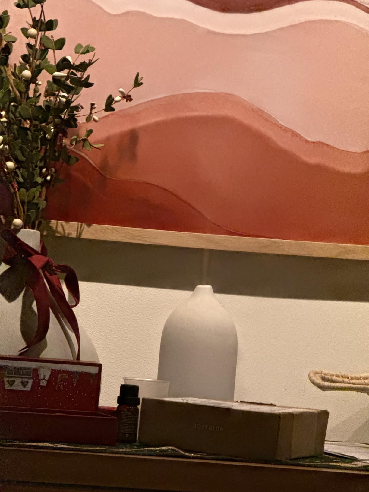 Essential Oils for Diffusers for Home, Ceramic Diffuser for Essential Oils, Handmade Aroma Diffuser 100ML (Pottery Red) customer photo 2