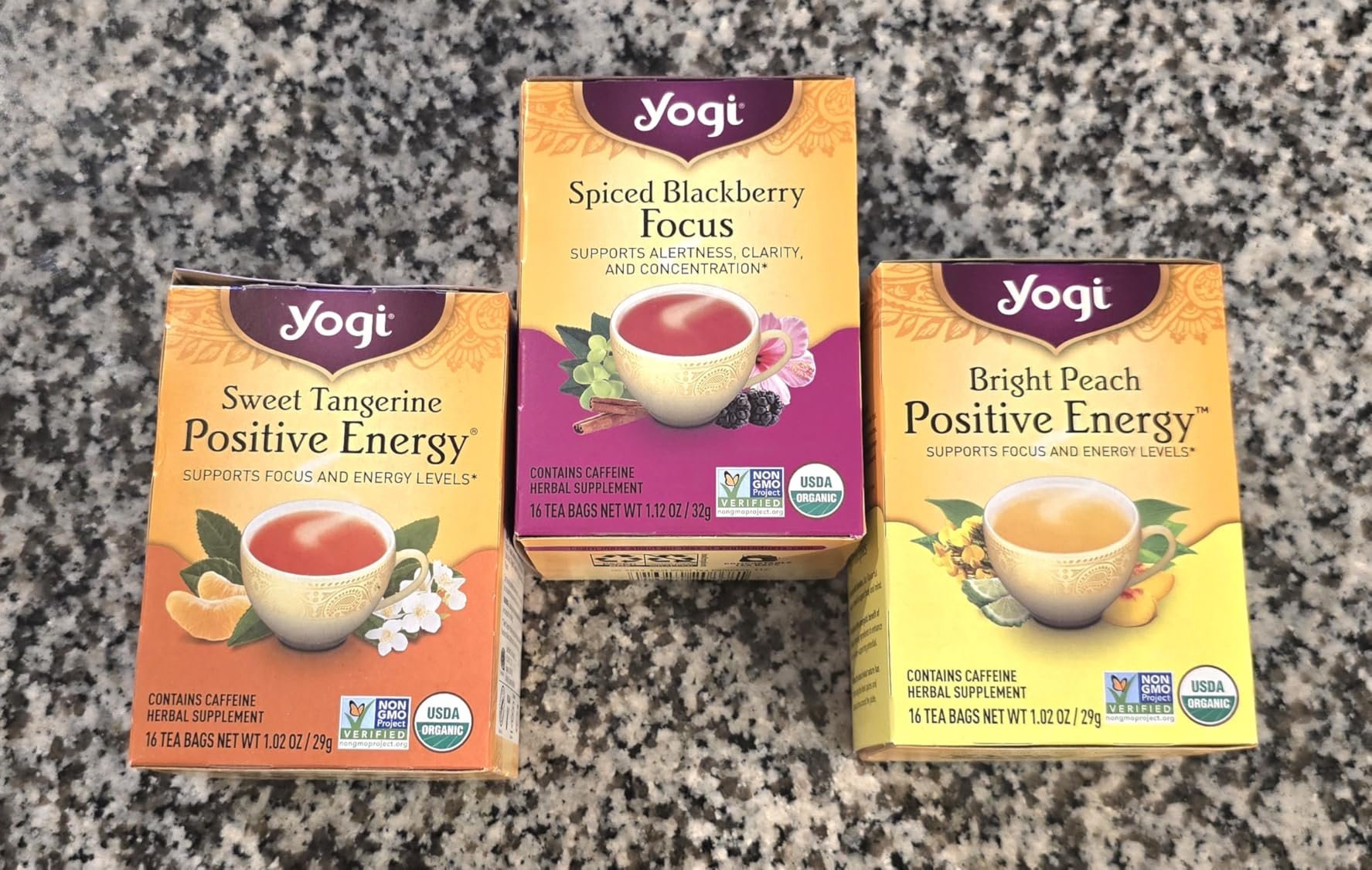 Yogi Tea Morning Energy Variety Pack (3 Pack) - Peach Bergamot, Sweet Tangerine, Spiced Blackberry - 48 Organic Tea Bags customer photo 1