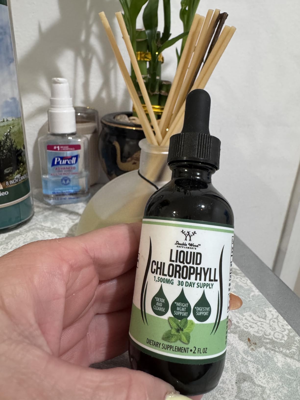 Chlorophyll Liquid Drops - for Digestion, Gut Health, Energy and Detox - Vegan Safe (Rich, Full Texture and Taste, Not Watered Down), 2oz Peppermint Flavored, by Double Wood customer photo 1