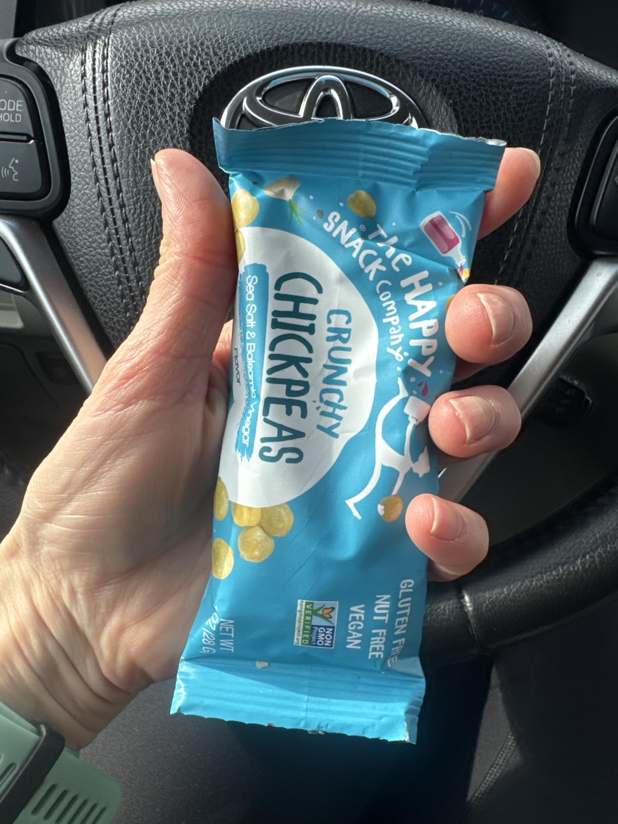 The Happy Snack Company Crunchy Chickpeas Variety Pack - High Fiber Vegan Protein Snacks for Adults and Kids - 24 x 1 oz ( Sea Salt & Balsamic Vinegar Flavor and Lime & Cracked Pepper Flavor) customer photo 1
