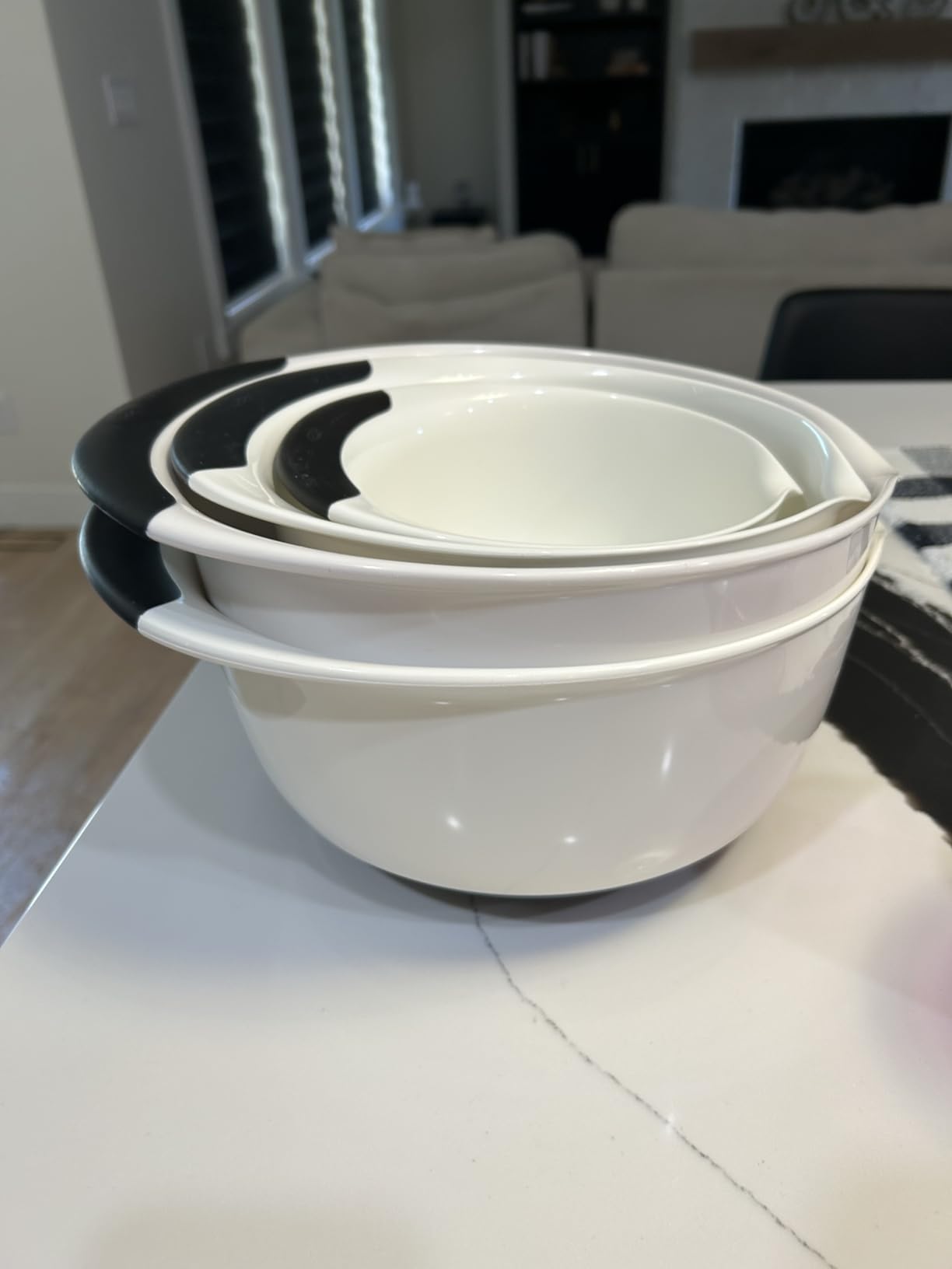 OXO Good Grips 3-Piece Plastic Mixing Bowl Set - Cadet Blue, Tower Gray, Jade, Small, Medium, Large customer photo 2