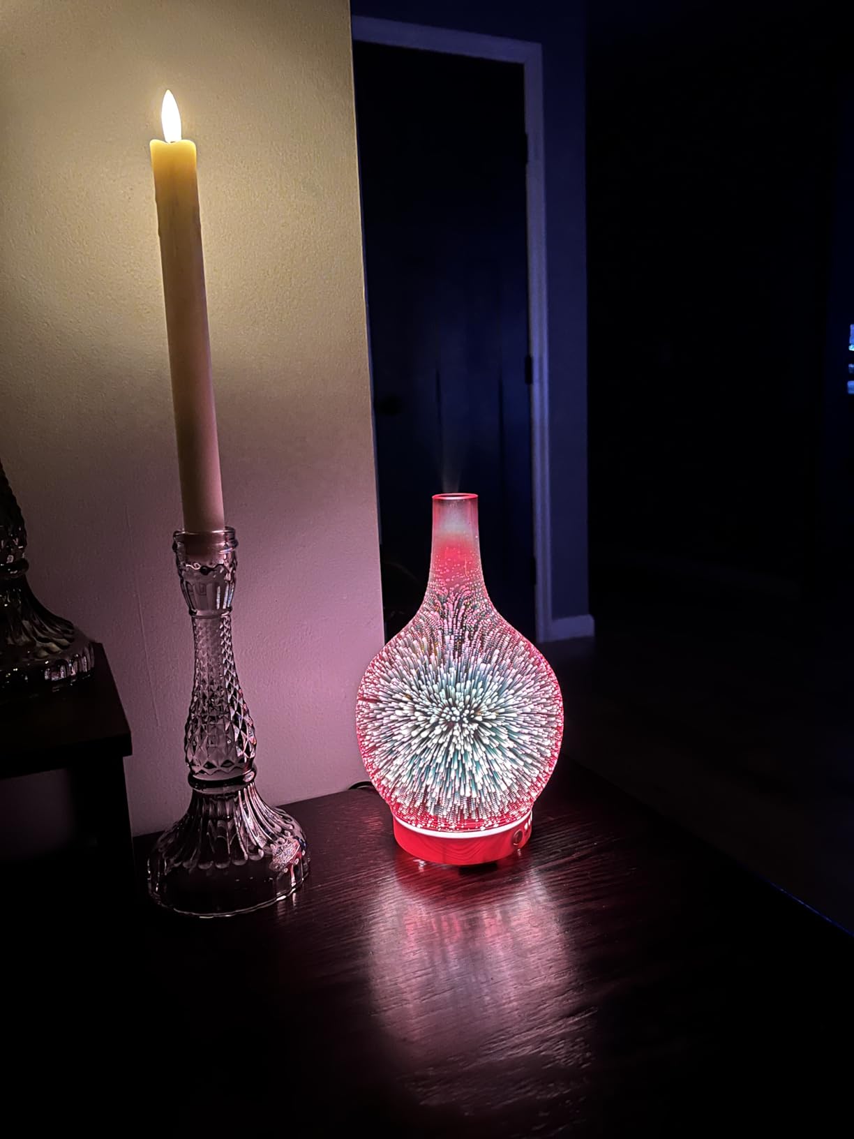 Porseme 150ml Glass Essential Oil Diffuser Aromatherapy Ultrasonic Cool Mist Humidifier 6 Running Hours Waterless Auto-Off Air Diffusers for Relax Yoga,Office Working Spa and Rest (Desert) customer photo 1