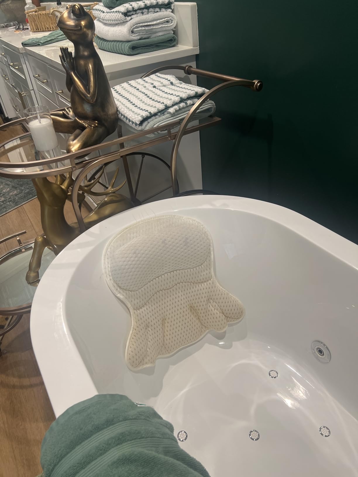Bath Pillow Bathtub Pillow, Luxury Bath Pillows for Tub Neck and Back Support, Bath Tub Pillow Headrest with Soft 4D Mesh Fabric and Non-Slip Suction Cups, Relaxing Bath Accessories Spa Gifts customer photo 1
