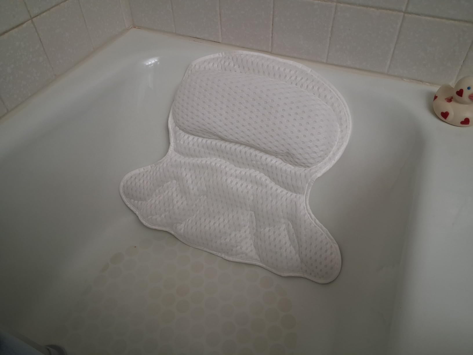 Bath Pillow Bathtub Pillow, Luxury Bath Pillows for Tub Neck and Back Support, Bath Tub Pillow Headrest with Soft 4D Mesh Fabric and Non-Slip Suction Cups, Relaxing Bath Accessories Spa Gifts customer photo 2