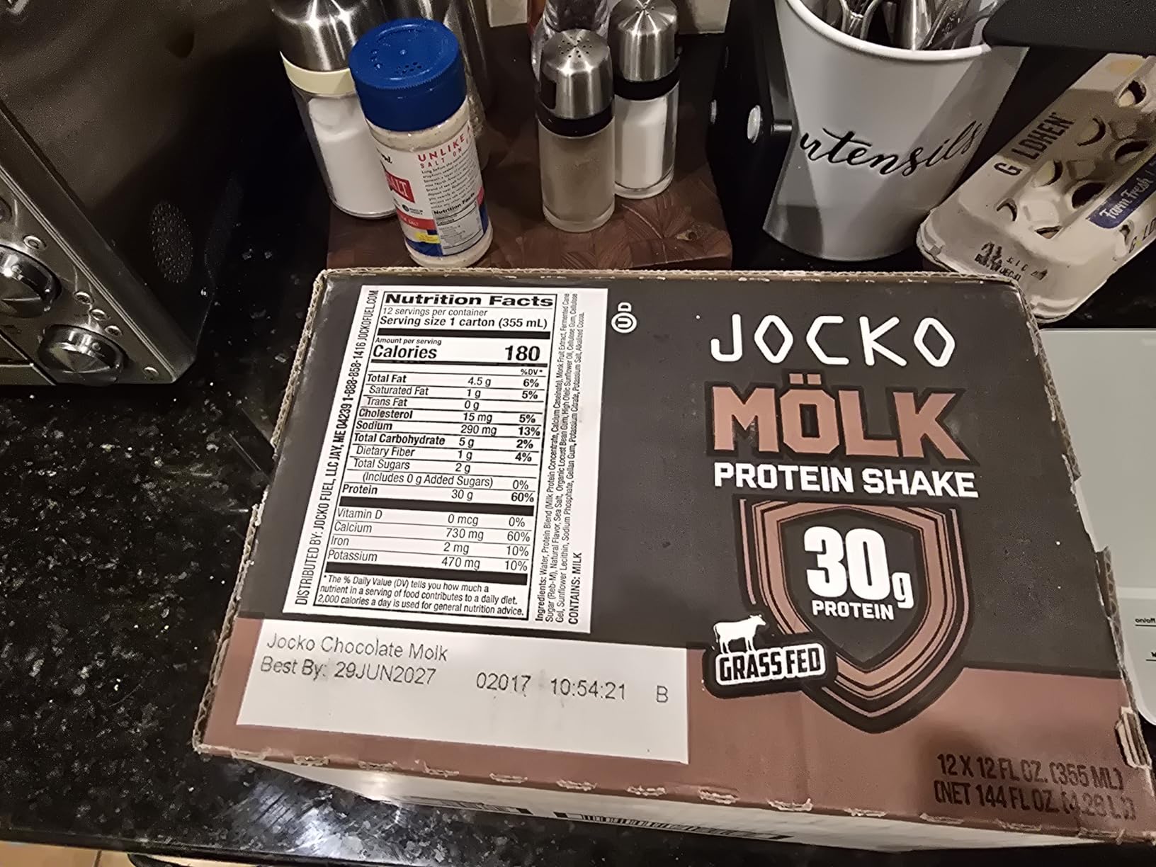 Jocko Molk 30g Grass Fed Protein Shakes - No Added Sugar Protein Drinks KETO Friendly - Ready to Drink 12 FL Oz (Pack of 12) Chocolate customer photo 1