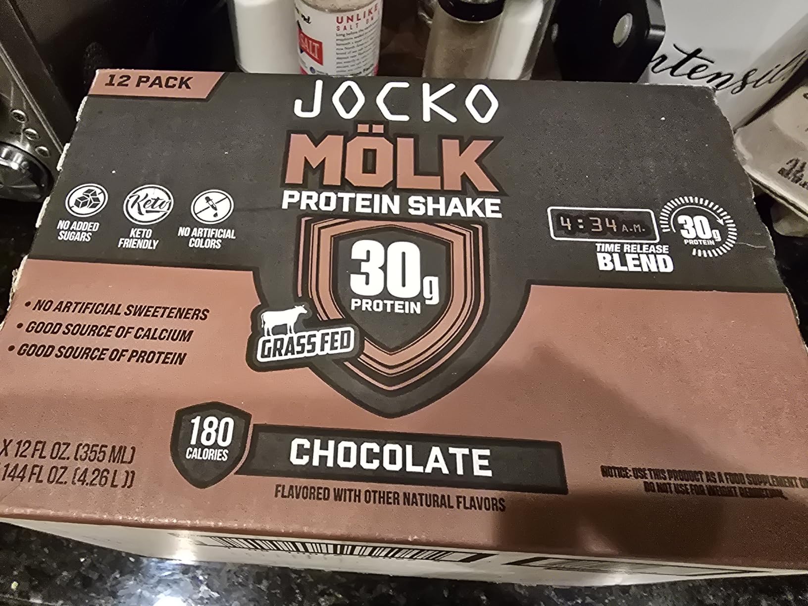 Jocko Molk 30g Grass Fed Protein Shakes - No Added Sugar Protein Drinks KETO Friendly - Ready to Drink 12 FL Oz (Pack of 12) Chocolate customer photo 2