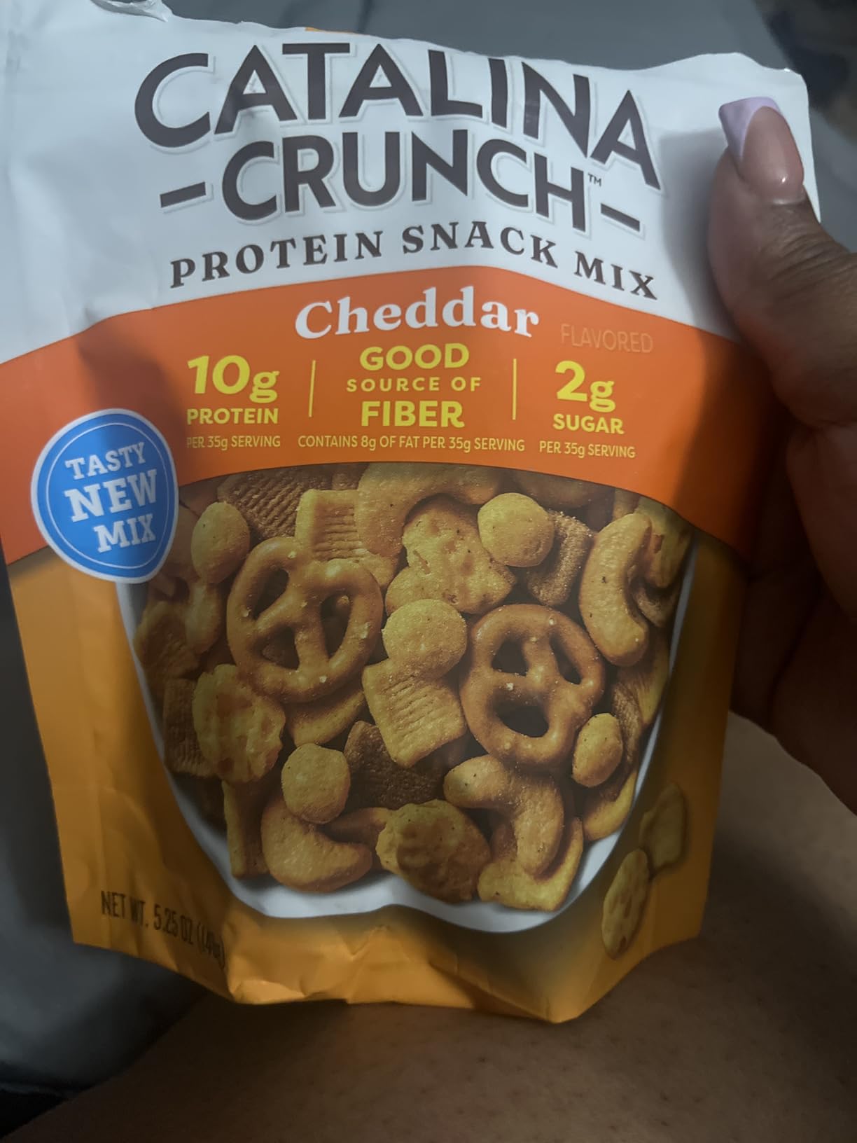 Catalina Crunch Protein Snack Mix with Cheese Crisps - 10g Protein, 2g Sugar per Serving - Good Source of Fiber, Gluten Free - Cheddar, 5.25 Ounce Bag customer photo 1
