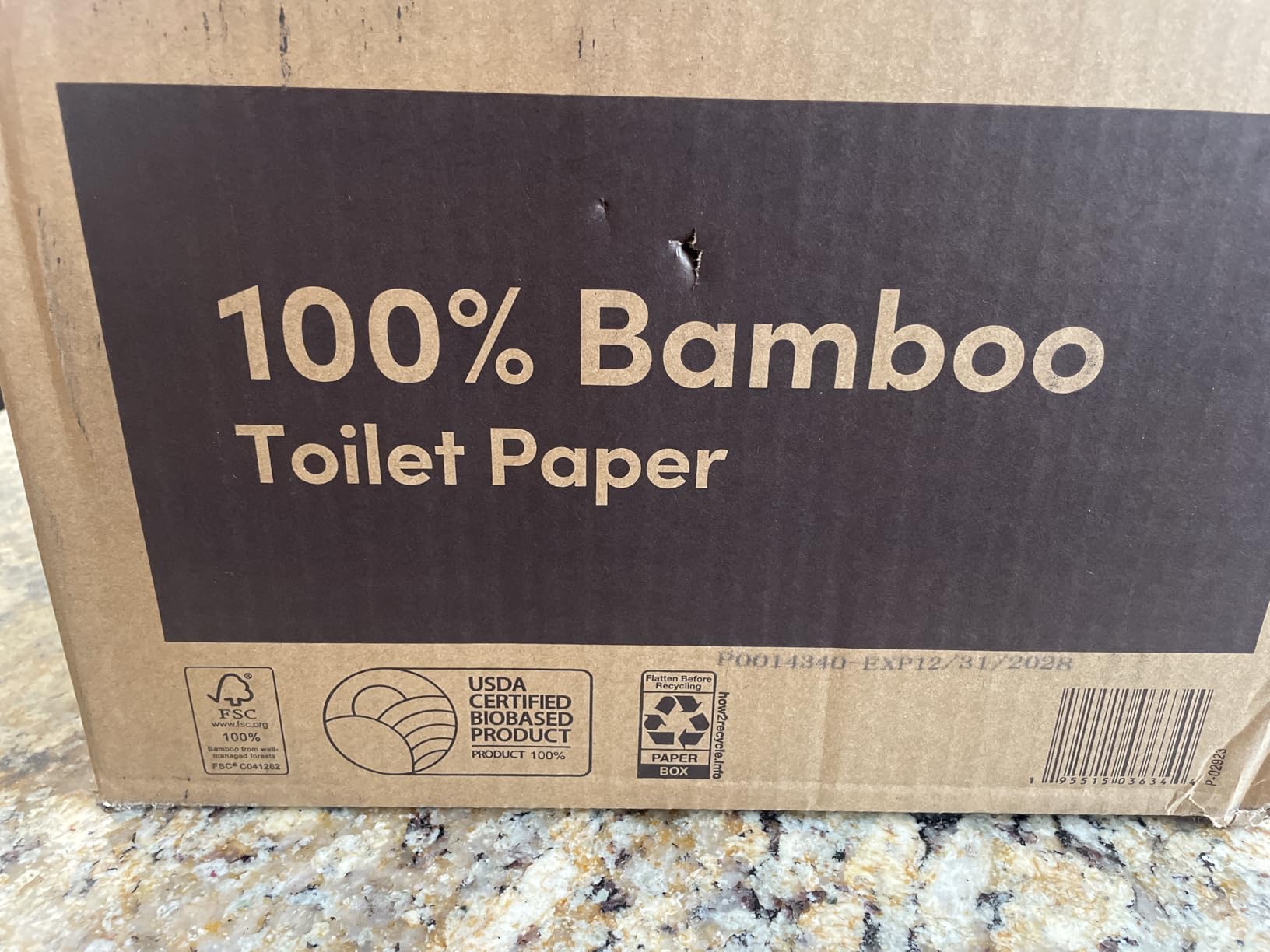 Amazon Aware Bamboo 3-Ply Toilet Paper, Unscented, 24 Rolls, FSC Certified, 350 Sheets, 8400 Count, Pack of 24, Plastic-Free customer photo 1