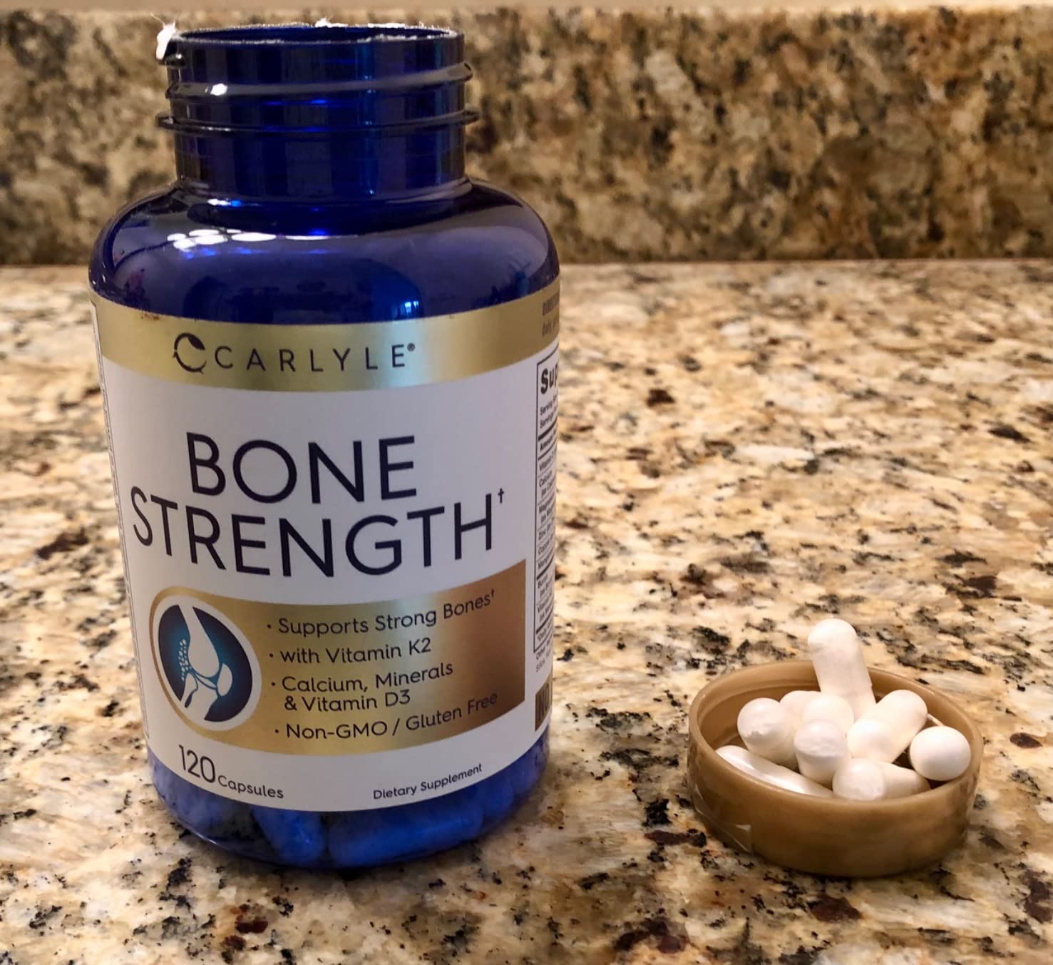 Carlyle Bone Strength Calcium Complex Supplement | with Vitamin D3, Magnesium, K2, Zinc & Boron | 120 Capsules | Non-GMO, Gluten Free customer photo 1