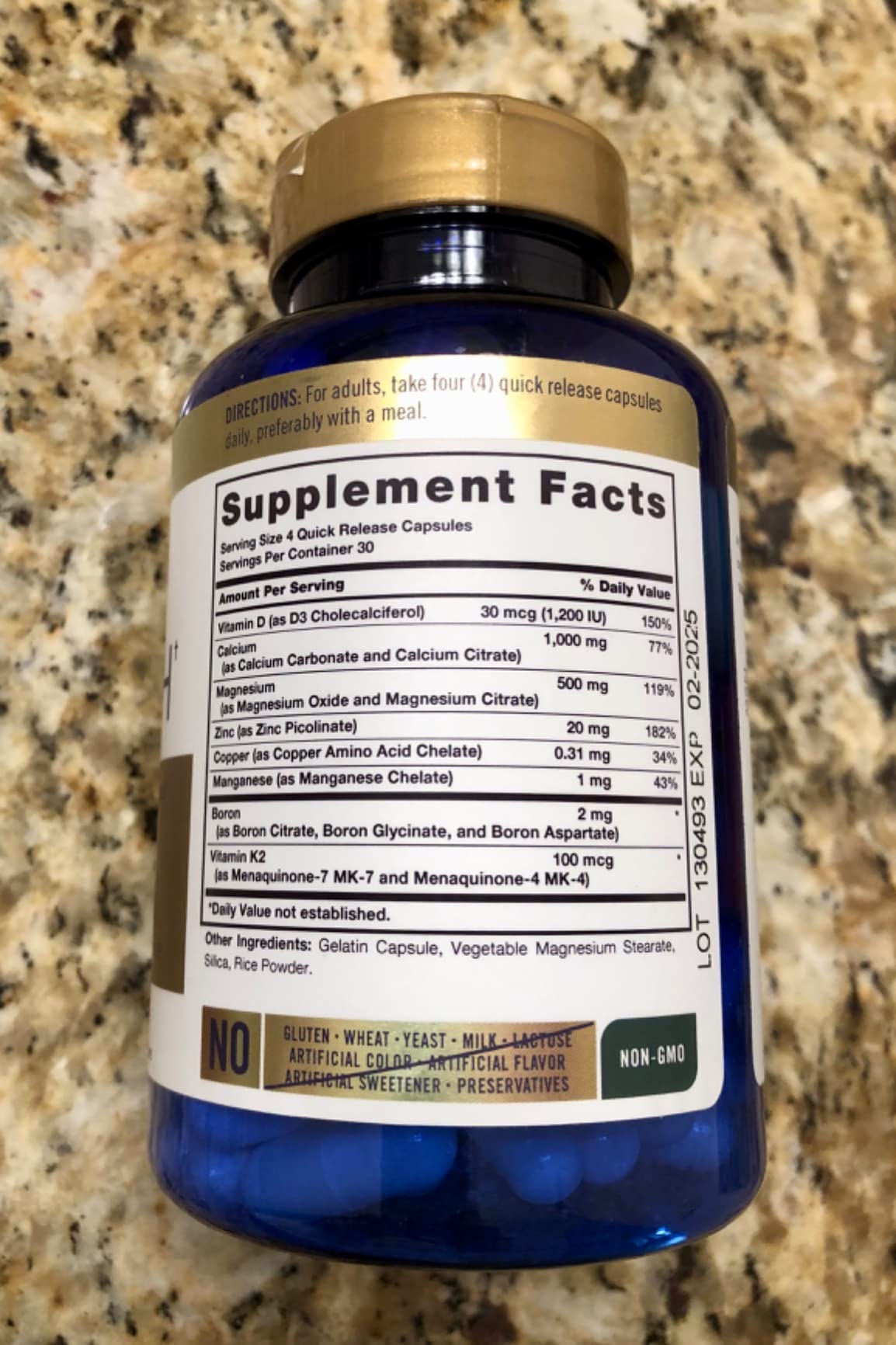 Carlyle Bone Strength Calcium Complex Supplement | with Vitamin D3, Magnesium, K2, Zinc & Boron | 120 Capsules | Non-GMO, Gluten Free customer photo 2